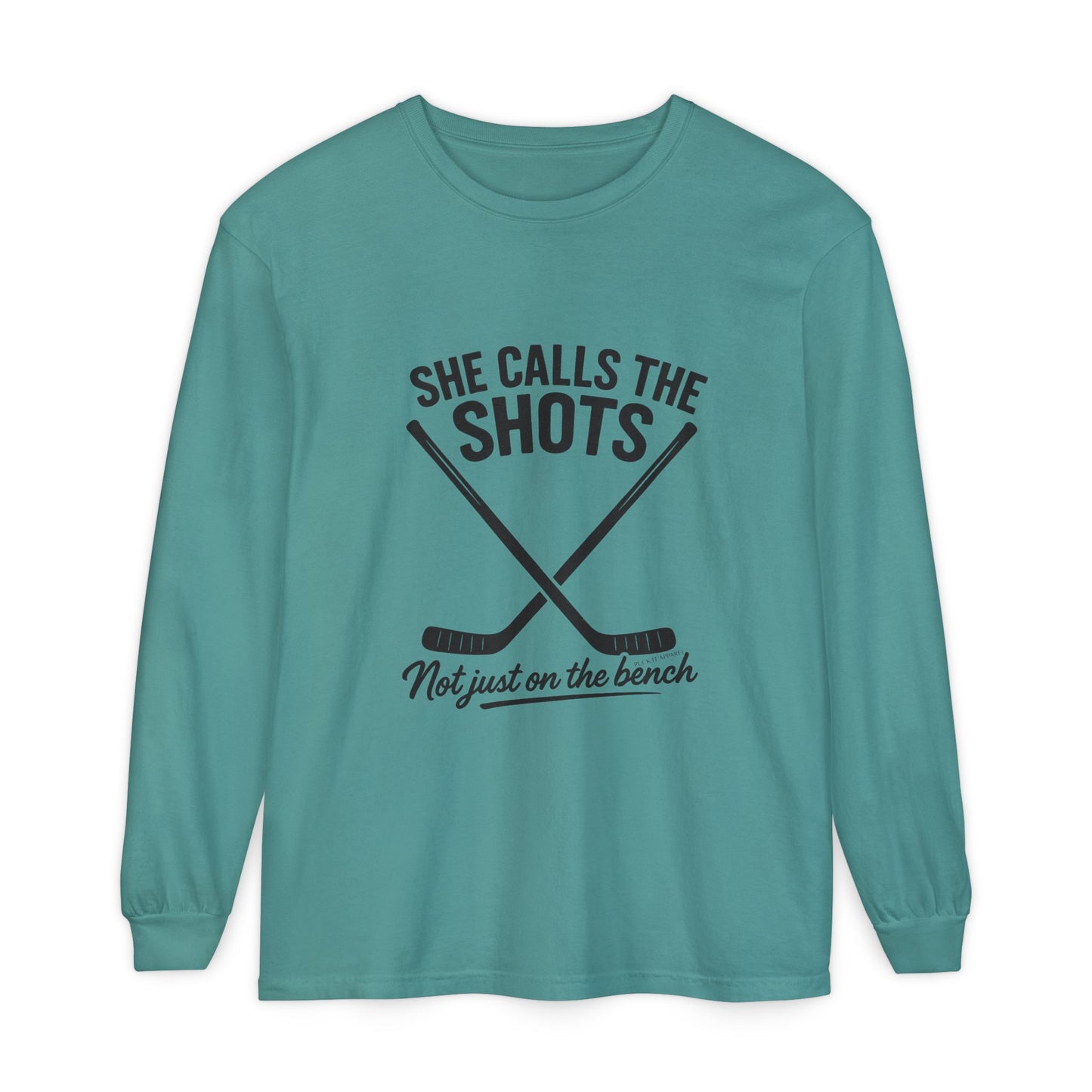 Female Hockey Coach Long Sleeve Shirt - She Calls the Shots, Sports Apparel, Gift for Athletes