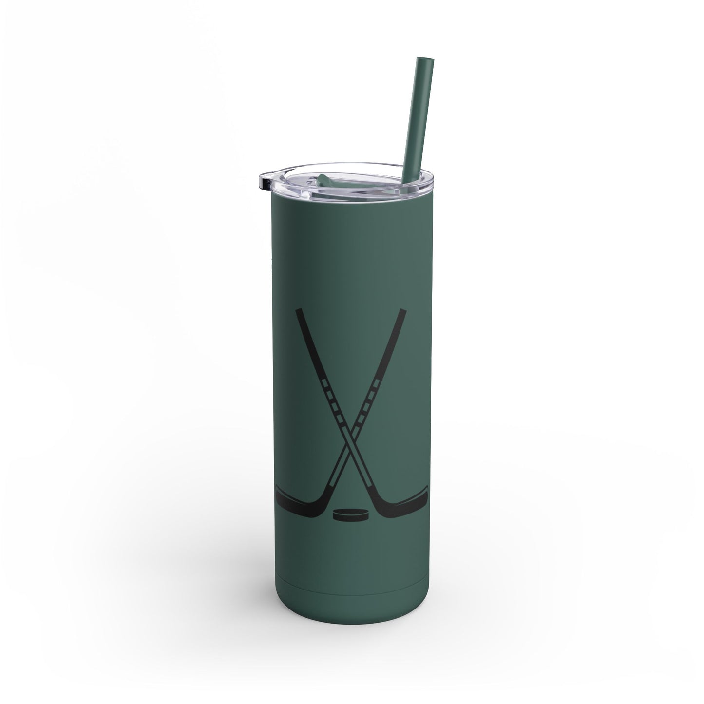Hockey Themed Skinny Tumbler, Personalized Travel Mug, Sports Team Gift, Hockey Fan Merchandise, Unique Cup for Players