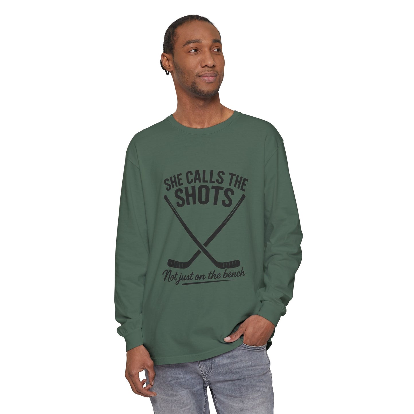 Female Hockey Coach Long Sleeve Shirt - She Calls the Shots, Sports Apparel, Gift for Athletes