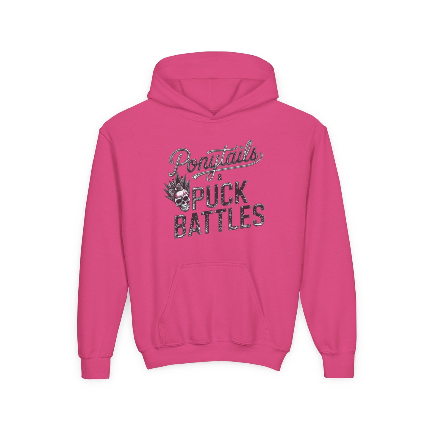 Ponytails & Puck Battles Hooded Sweatshirt by Gildan