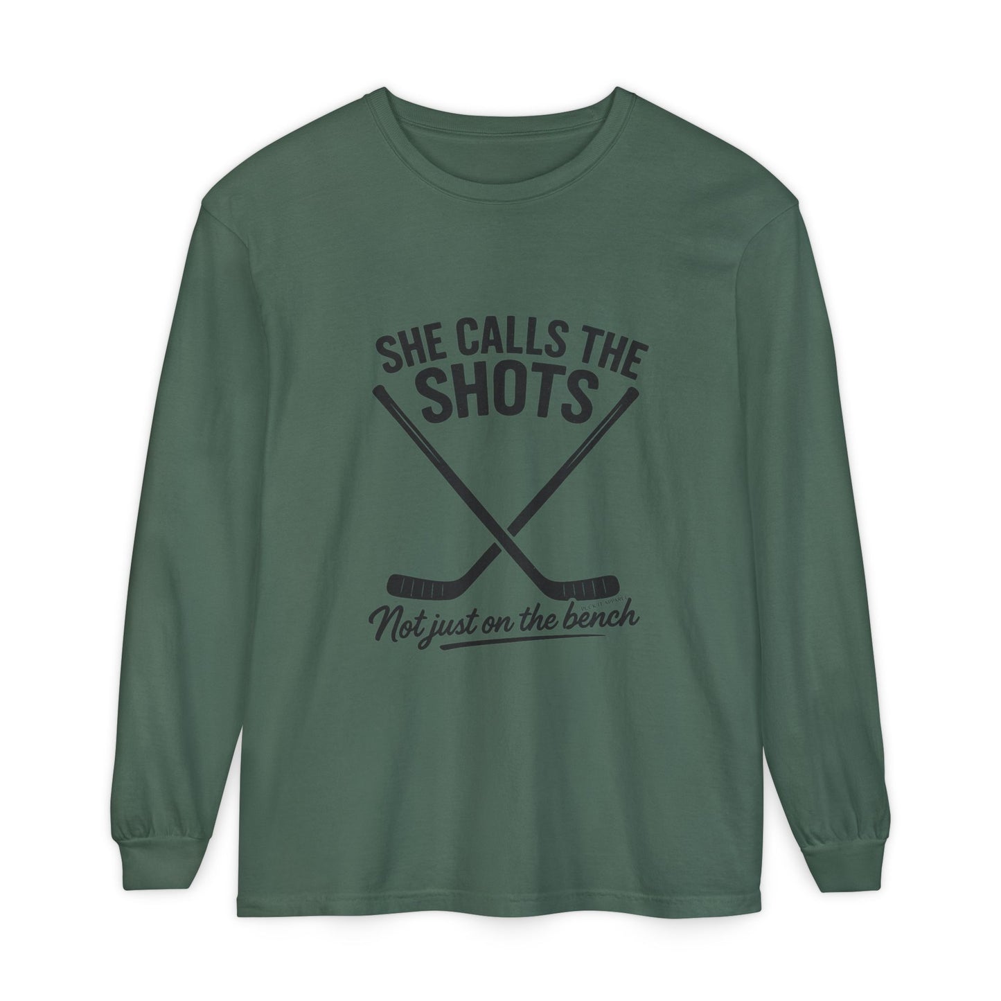 Female Hockey Coach Long Sleeve Shirt - She Calls the Shots, Sports Apparel, Gift for Athletes