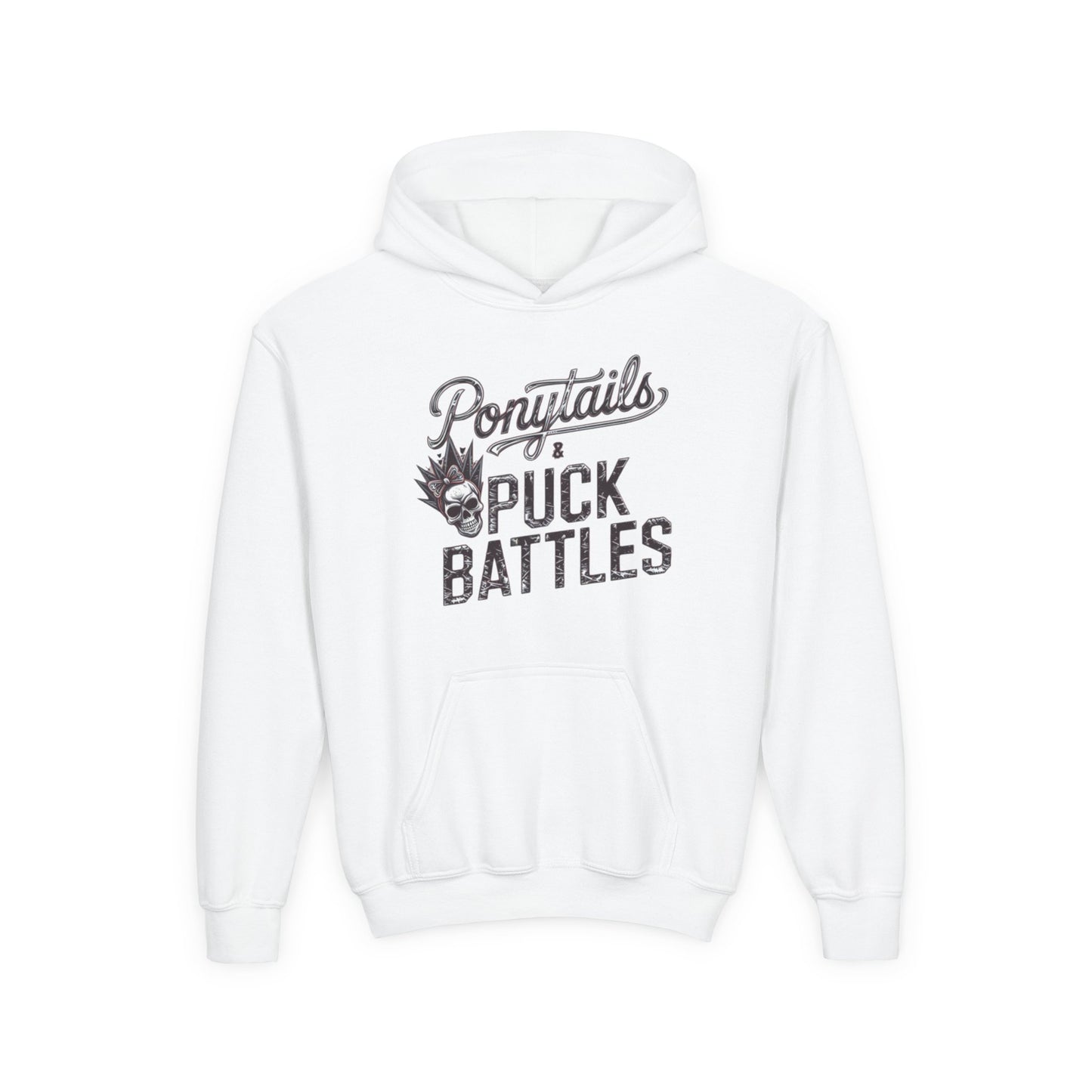 Ponytails & Puck Battles Hooded Sweatshirt by Gildan