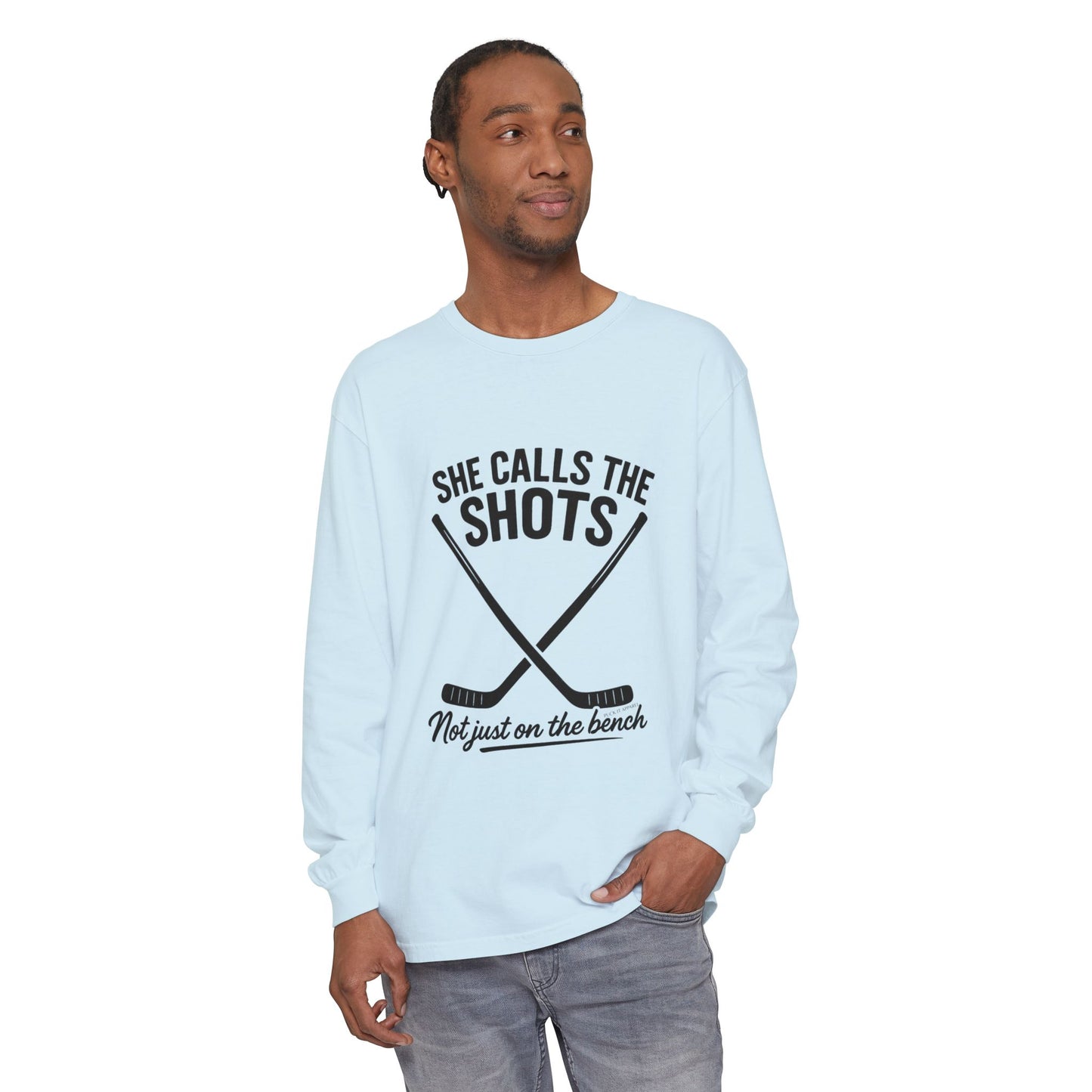 Female Hockey Coach Long Sleeve Shirt - She Calls the Shots, Sports Apparel, Gift for Athletes