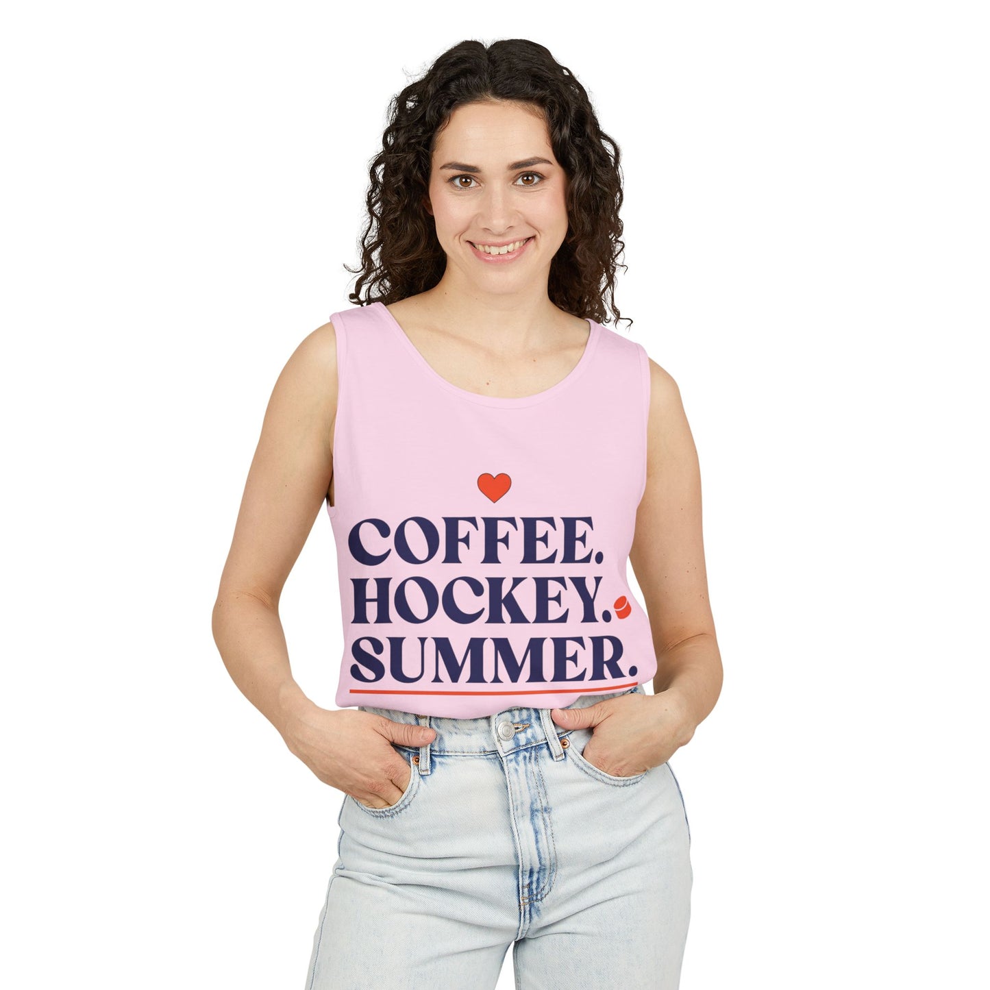 Coffee. Hockey. Summer. Tank Top