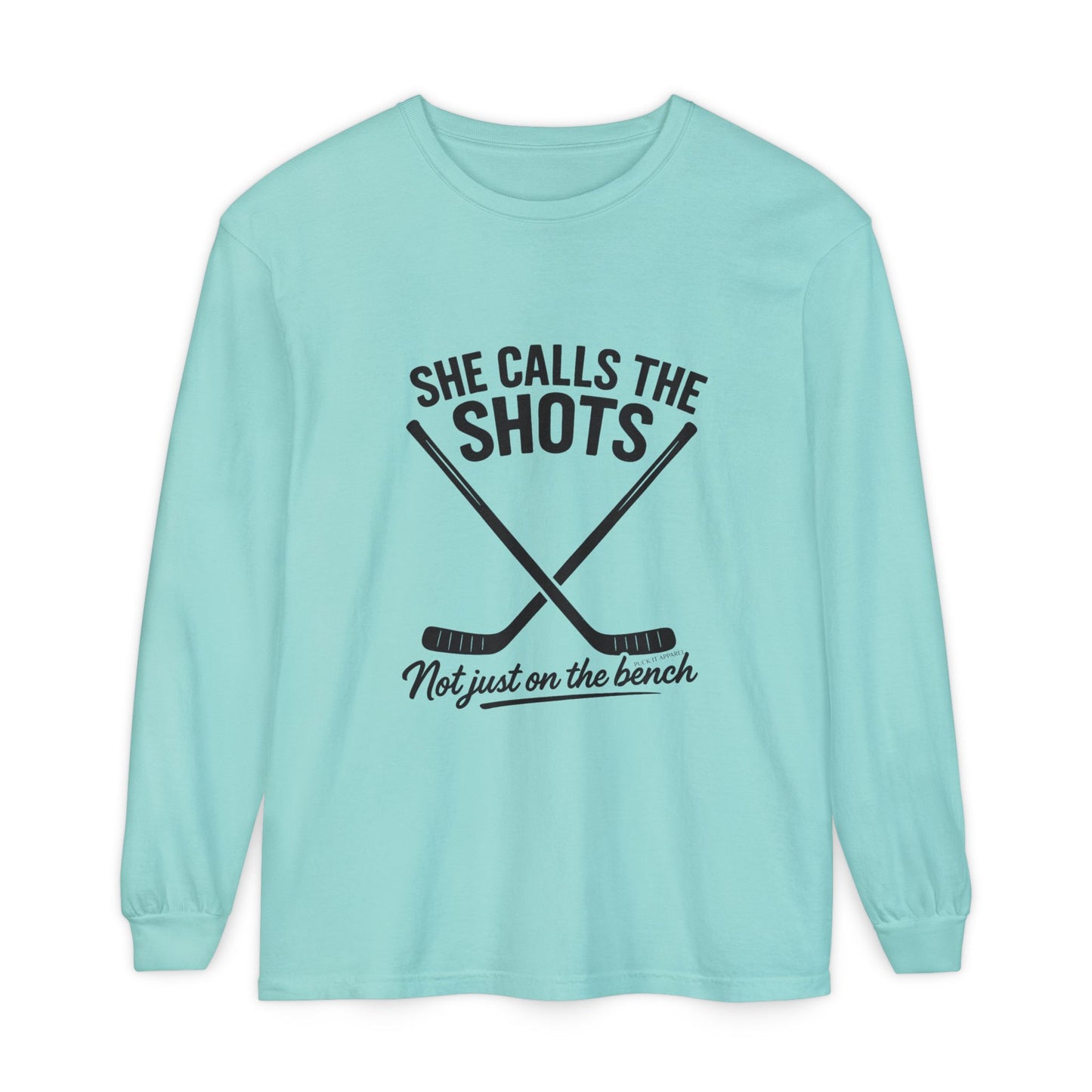 Female Hockey Coach Long Sleeve Shirt - She Calls the Shots, Sports Apparel, Gift for Athletes