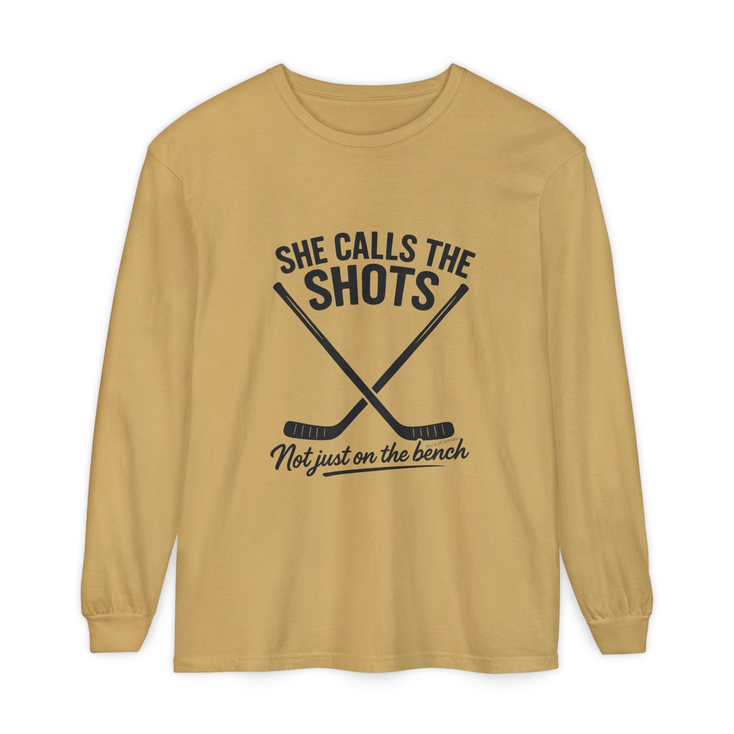Female Hockey Coach Long Sleeve Shirt - She Calls the Shots, Sports Apparel, Gift for Athletes