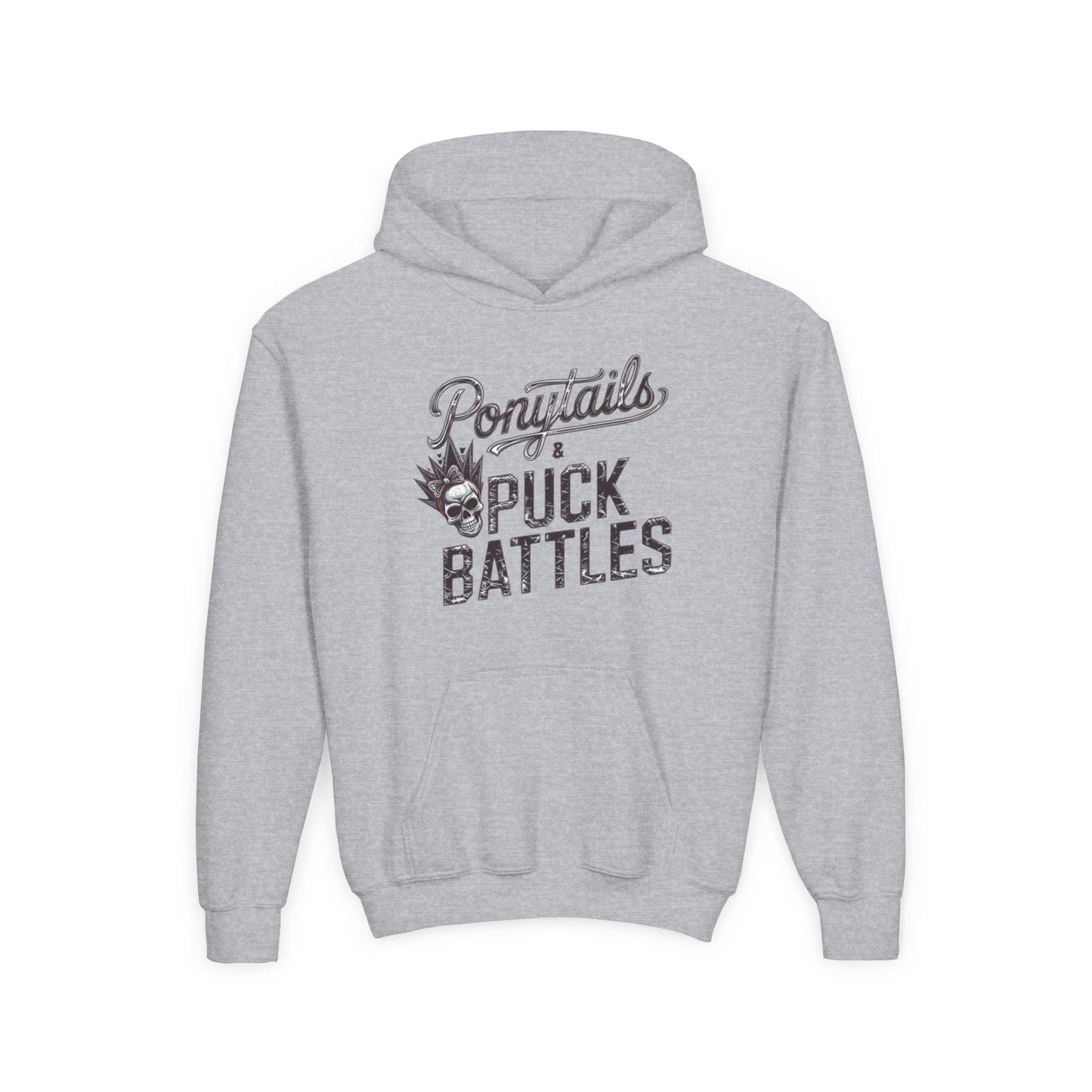 Ponytails & Puck Battles Hooded Sweatshirt by Gildan