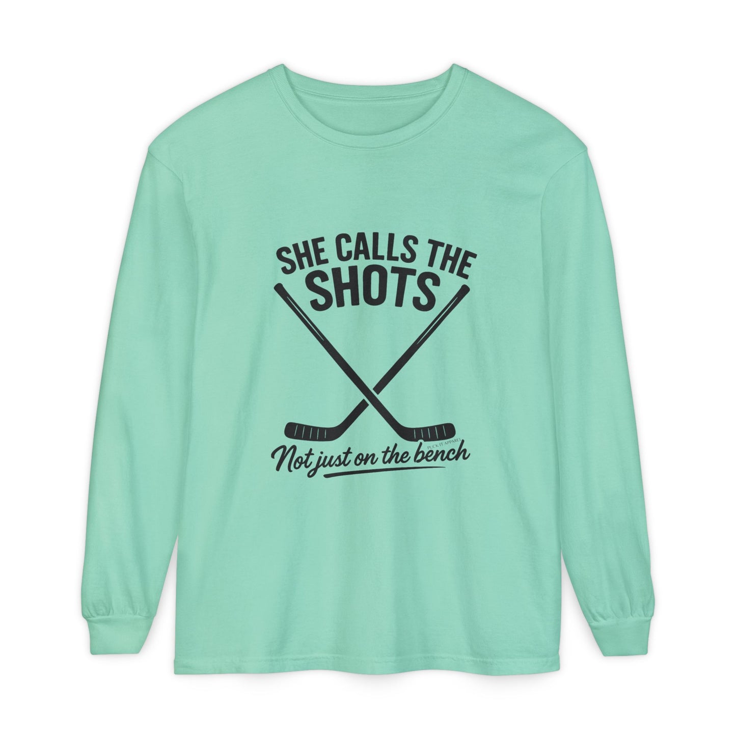 Female Hockey Coach Long Sleeve Shirt - She Calls the Shots, Sports Apparel, Gift for Athletes