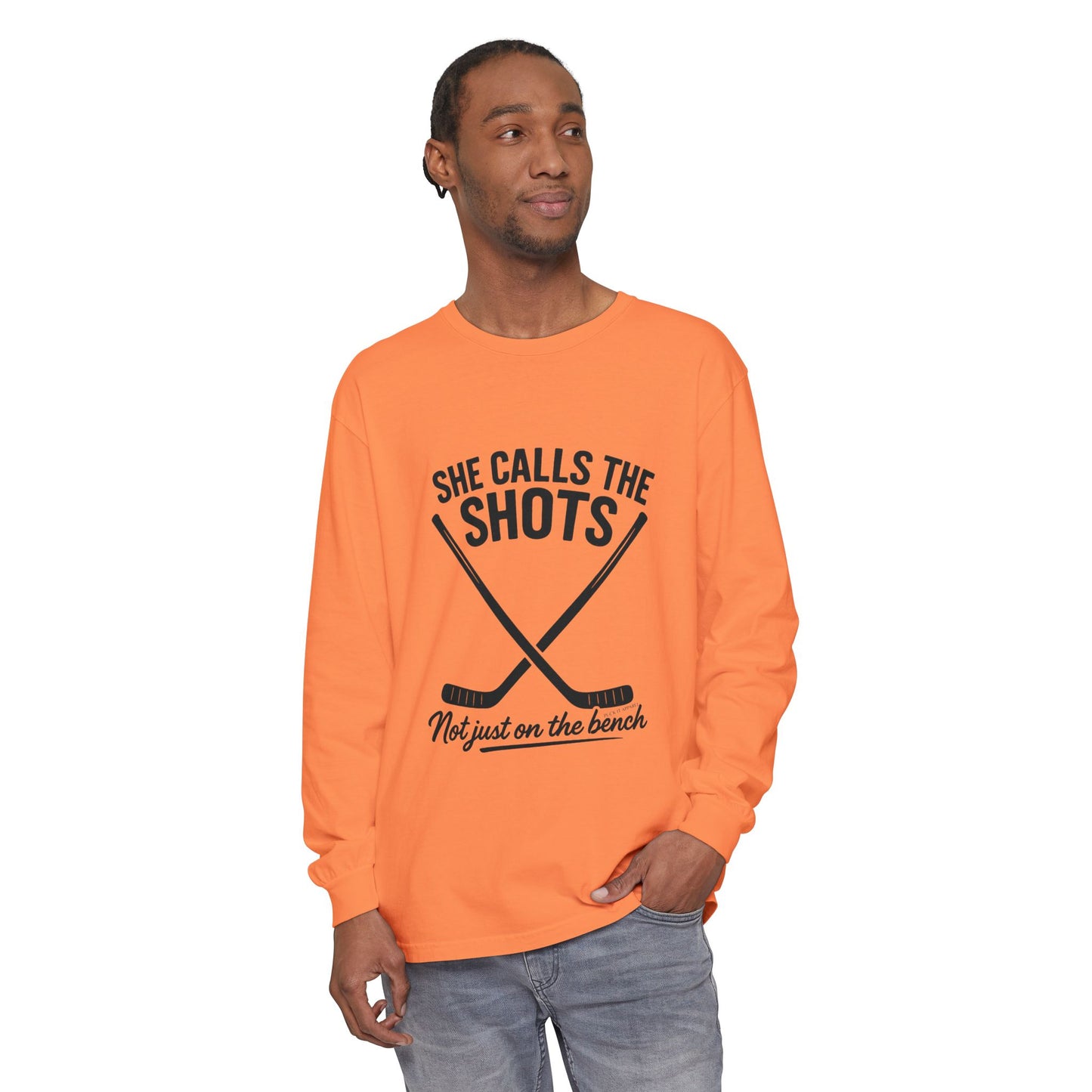 Female Hockey Coach Long Sleeve Shirt - She Calls the Shots, Sports Apparel, Gift for Athletes