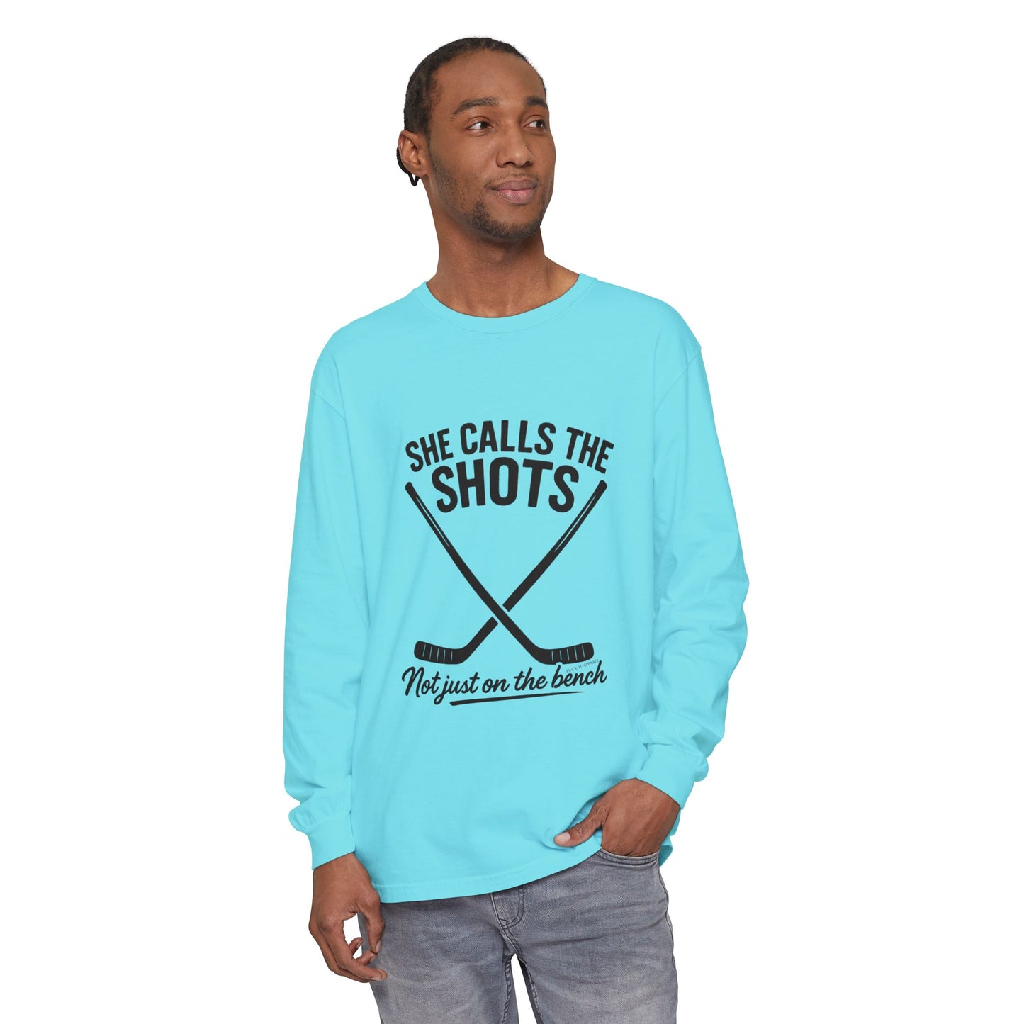 Female Hockey Coach Long Sleeve Shirt - She Calls the Shots, Sports Apparel, Gift for Athletes