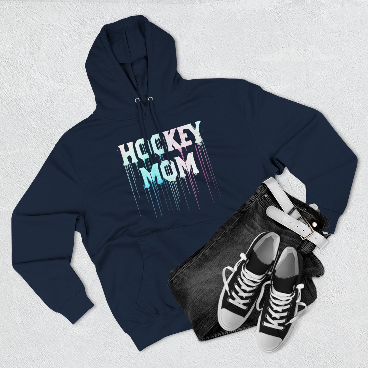 Lane Seven Hockey Mom Fleece Hoodie, Cozy Sweatshirt for Hockey Moms, Gift for Sports Enthusiasts, Winter Apparel, Perfect for Game Days