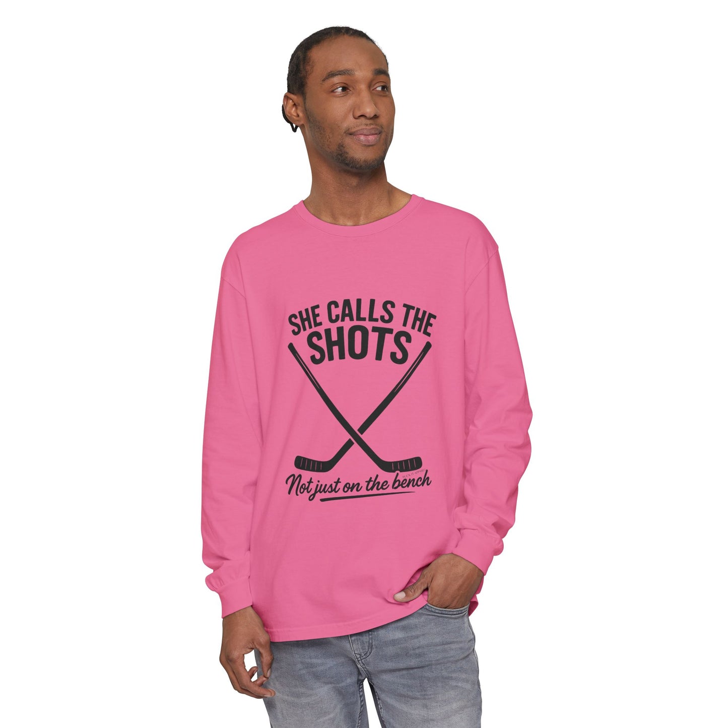 Female Hockey Coach Long Sleeve Shirt - She Calls the Shots, Sports Apparel, Gift for Athletes