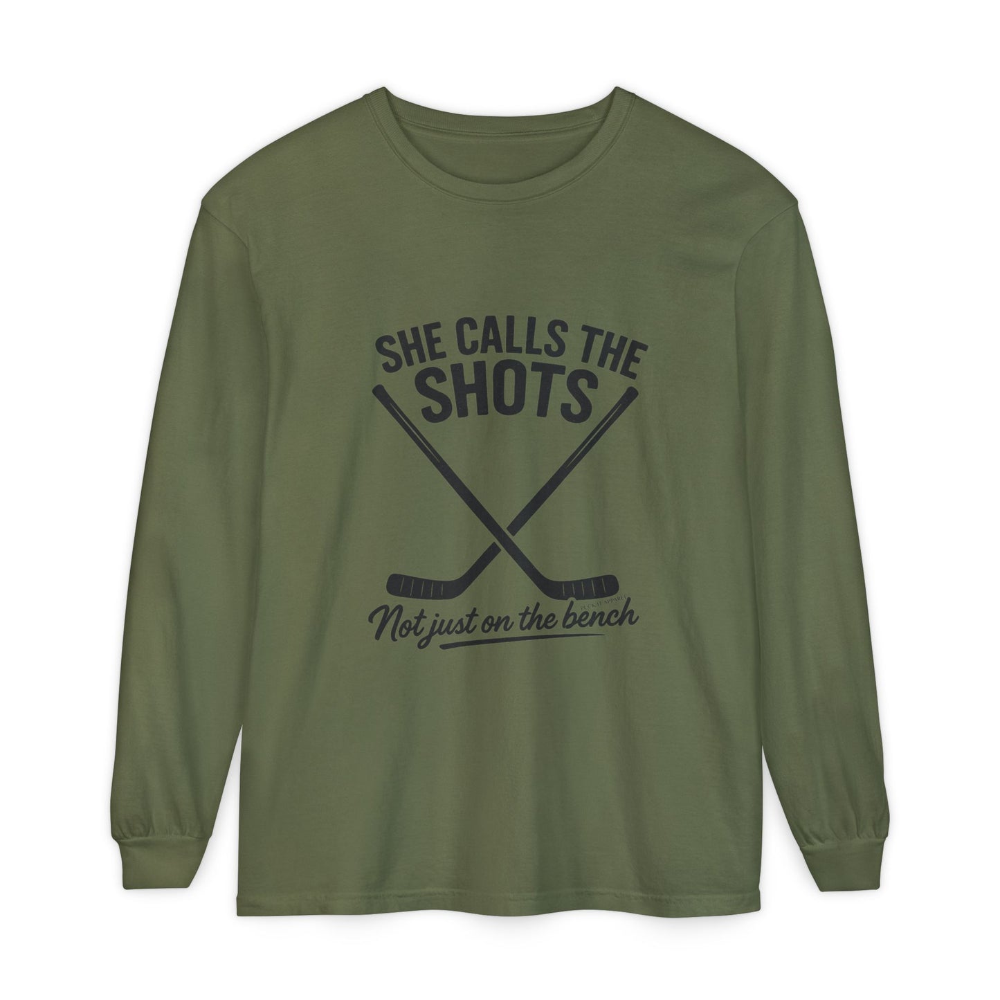 Female Hockey Coach Long Sleeve Shirt - She Calls the Shots, Sports Apparel, Gift for Athletes