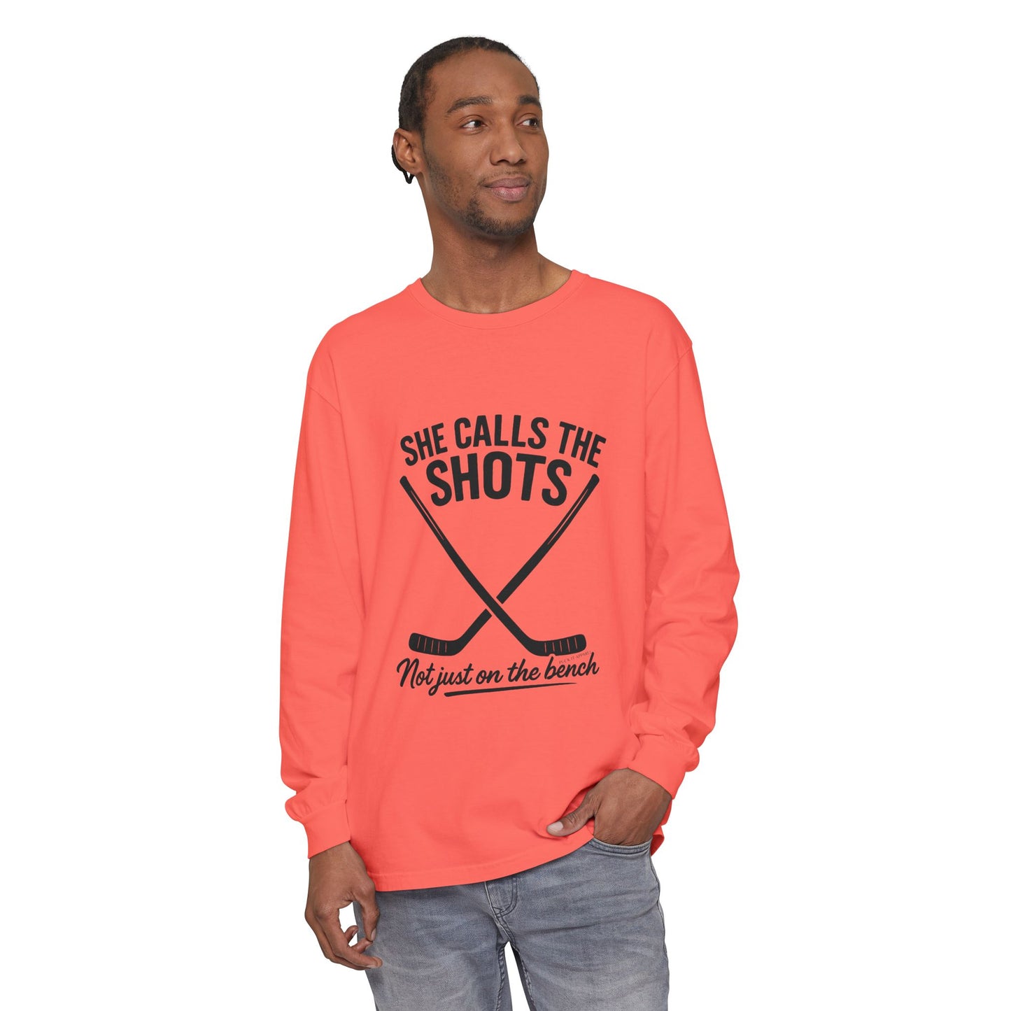 Female Hockey Coach Long Sleeve Shirt - She Calls the Shots, Sports Apparel, Gift for Athletes