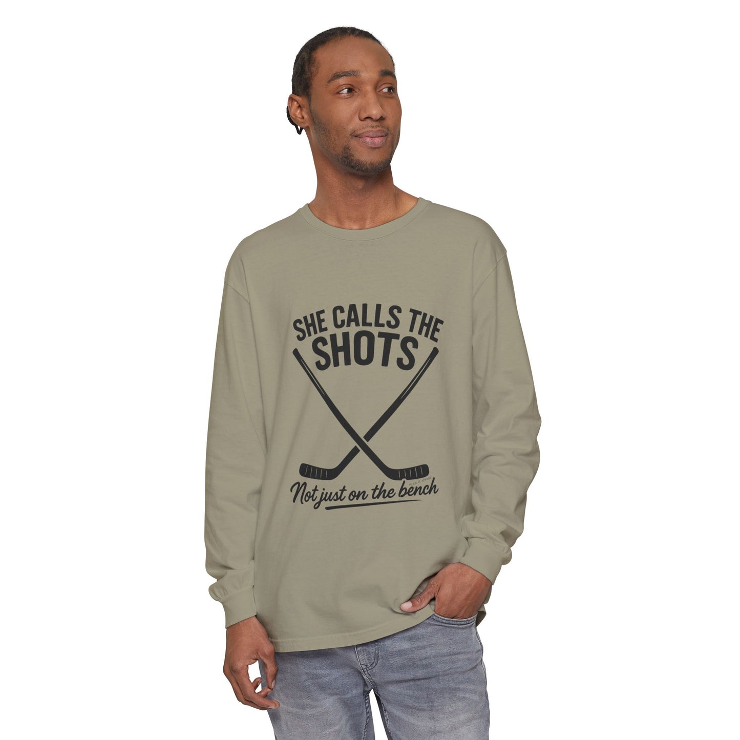 Female Hockey Coach Long Sleeve Shirt - She Calls the Shots, Sports Apparel, Gift for Athletes