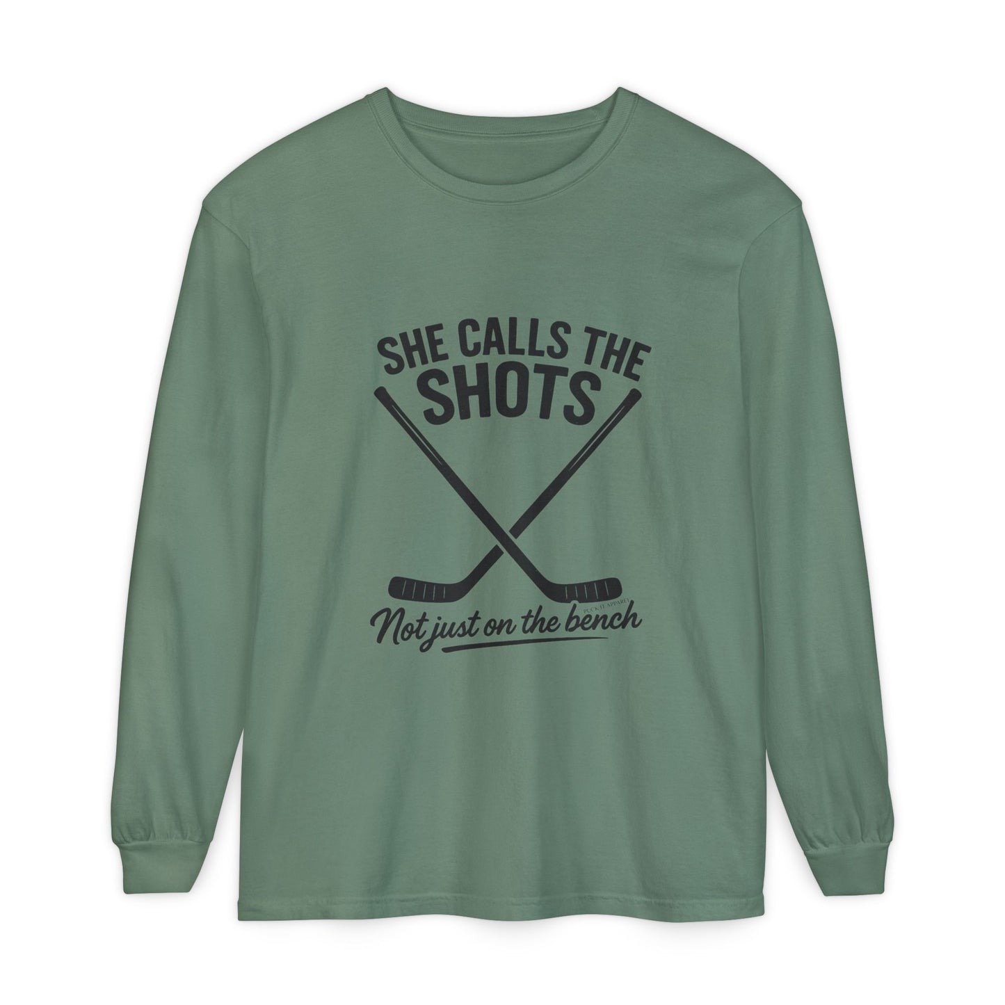 Female Hockey Coach Long Sleeve Shirt - She Calls the Shots, Sports Apparel, Gift for Athletes