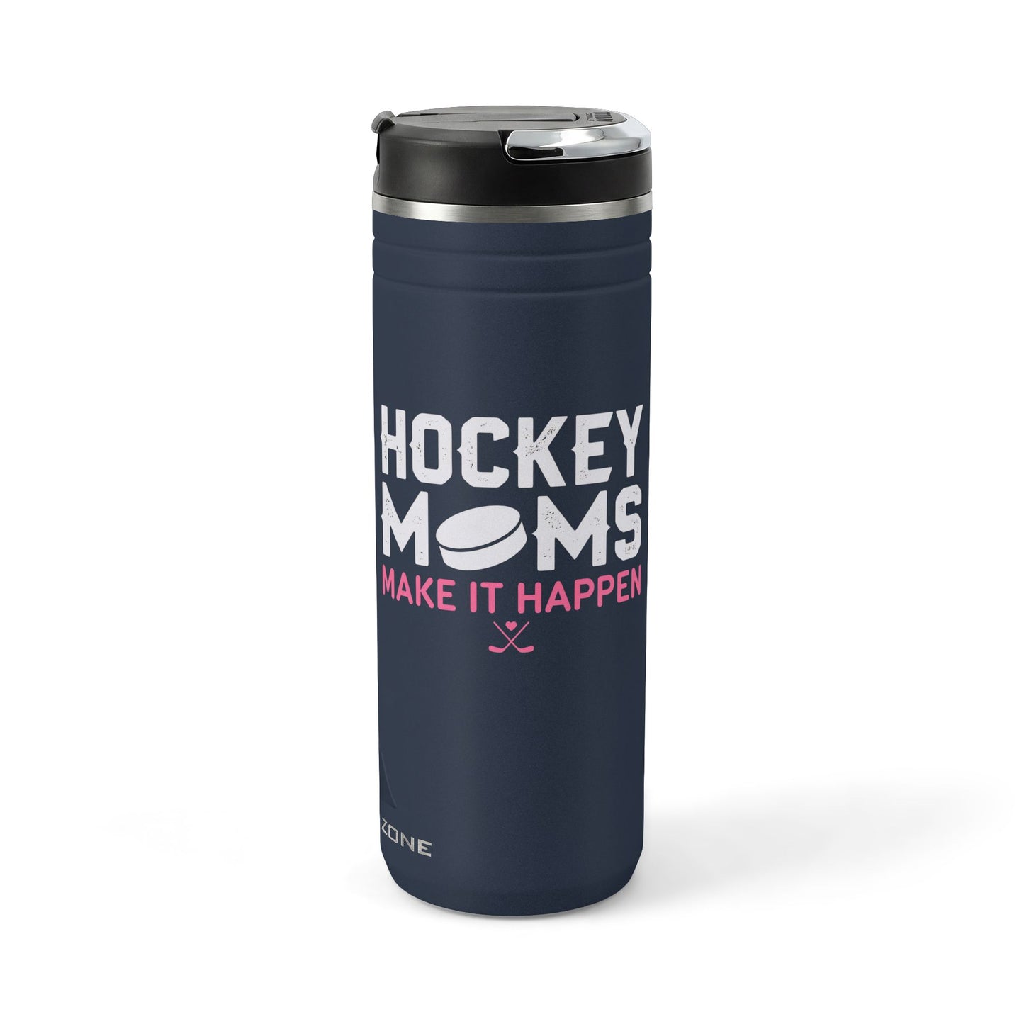 Titan 24oz Thermal Straw Tumbler — “Hockey Moms Make It Happen” Insulated Travel Cup