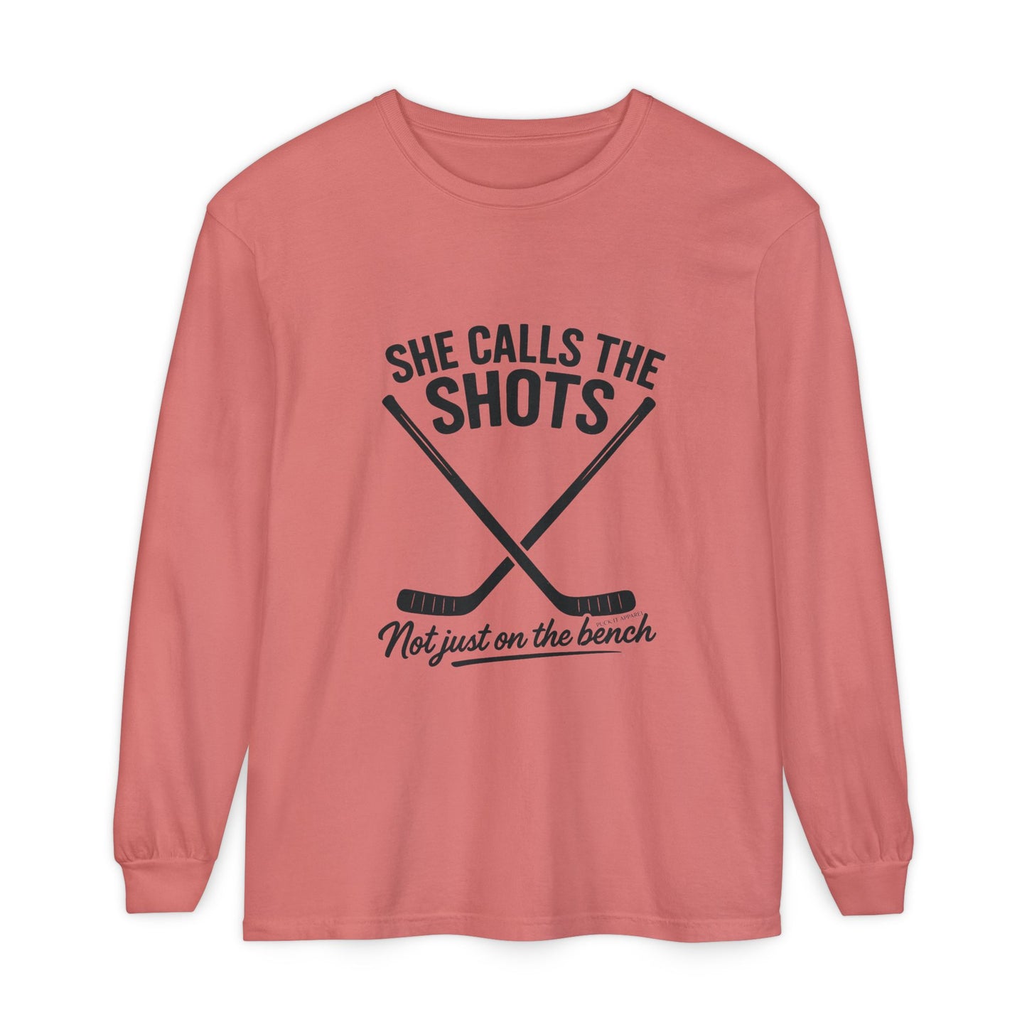 Female Hockey Coach Long Sleeve Shirt - She Calls the Shots, Sports Apparel, Gift for Athletes