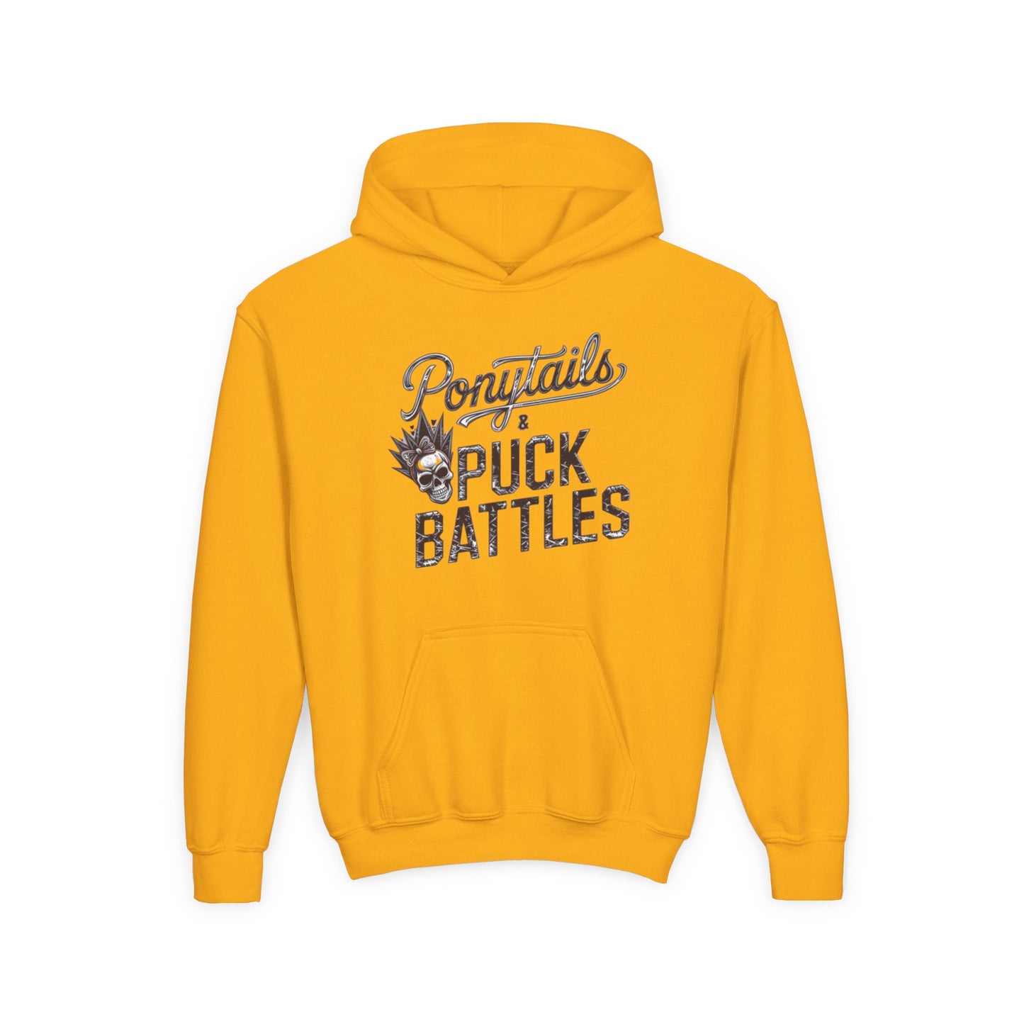 Ponytails & Puck Battles Hooded Sweatshirt by Gildan