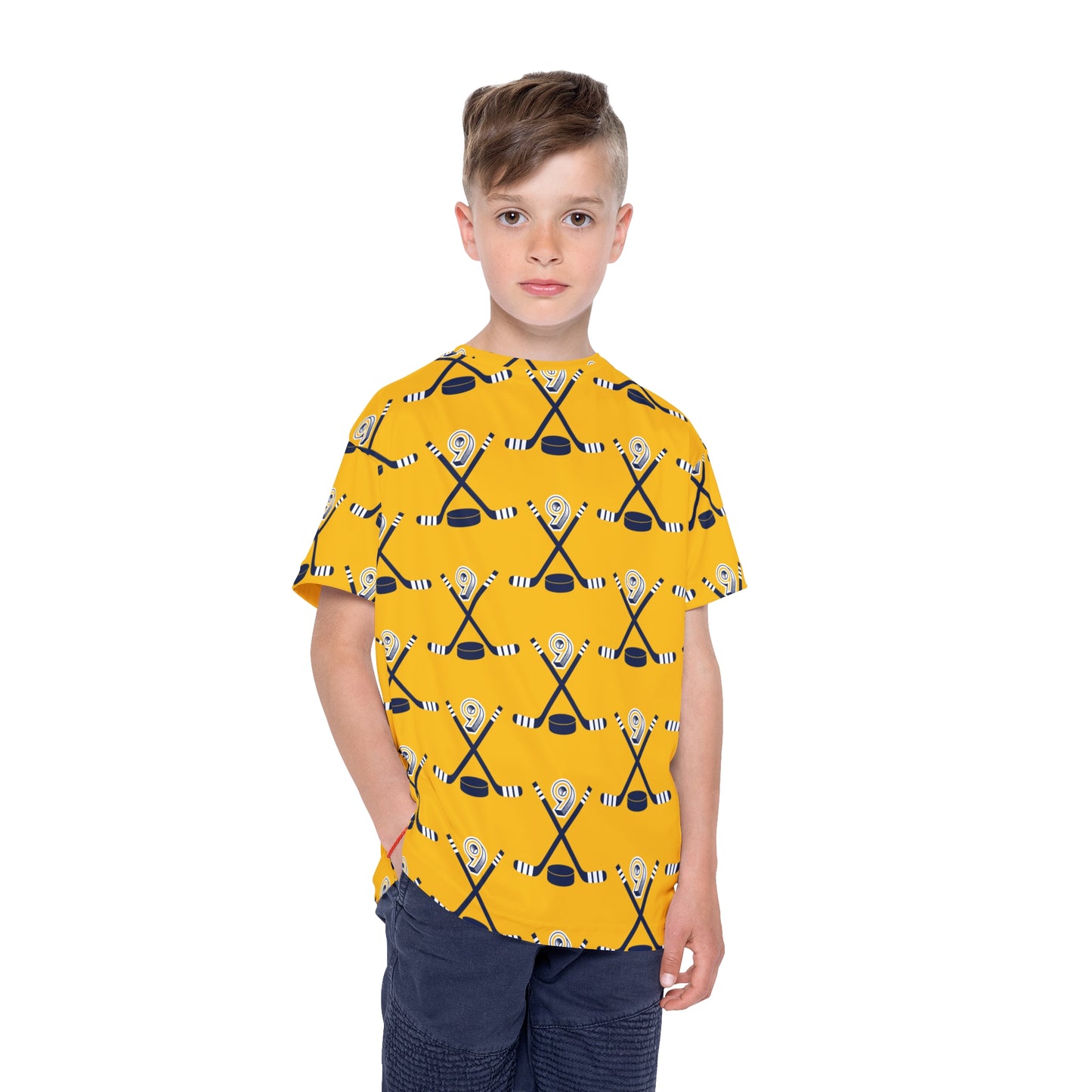 Kids #9 Gold and Blue Pajama Shirt