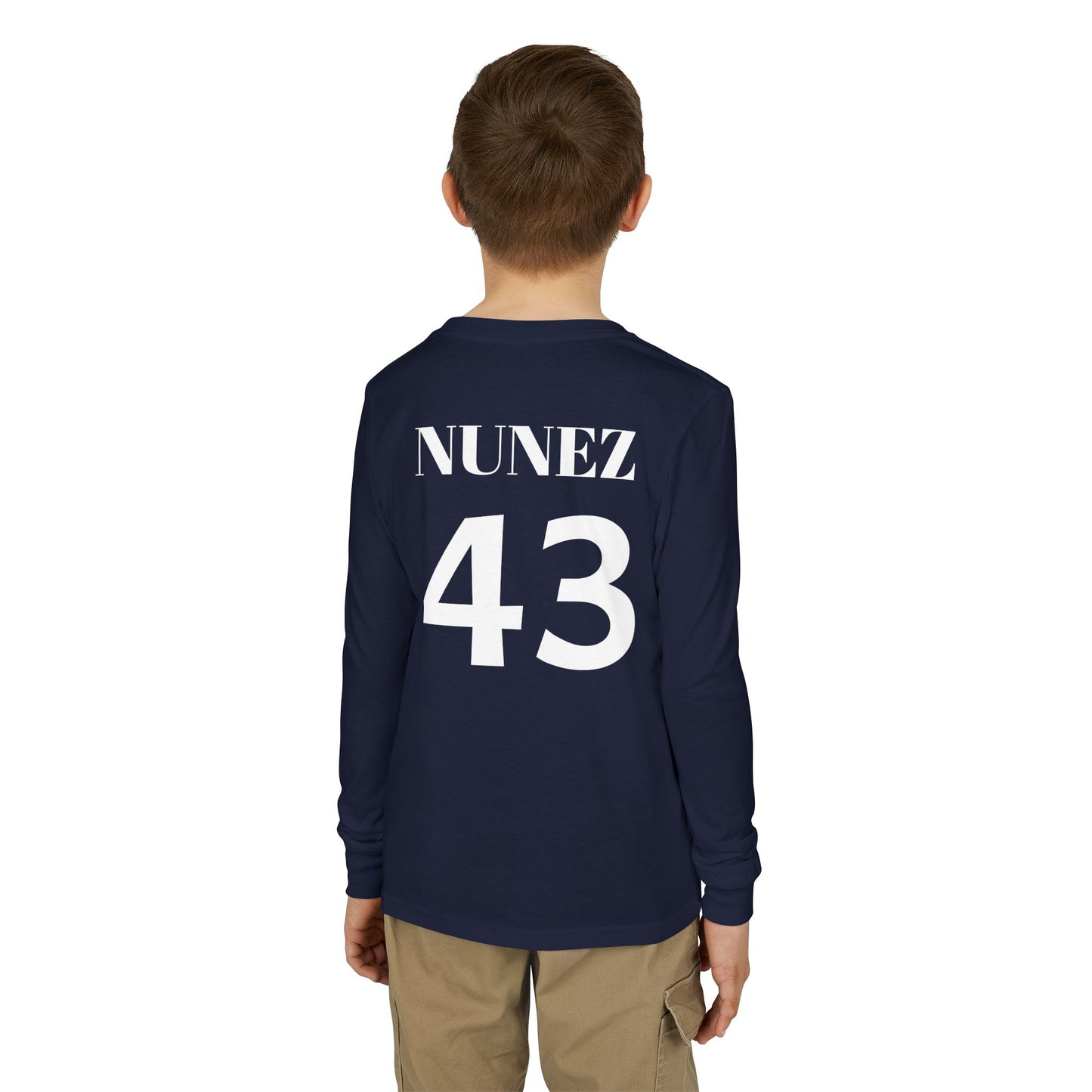Predators 8U Navy Youth Long Sleeve Tee — Mascot Sports Team Shirt