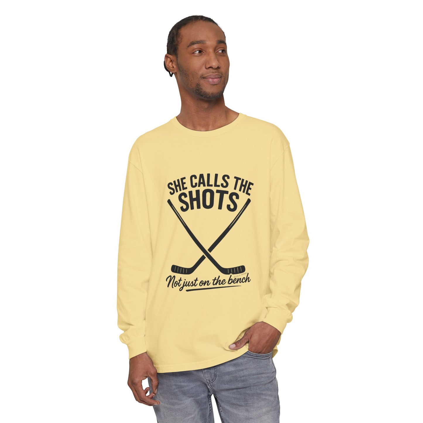 Female Hockey Coach Long Sleeve Shirt - She Calls the Shots, Sports Apparel, Gift for Athletes