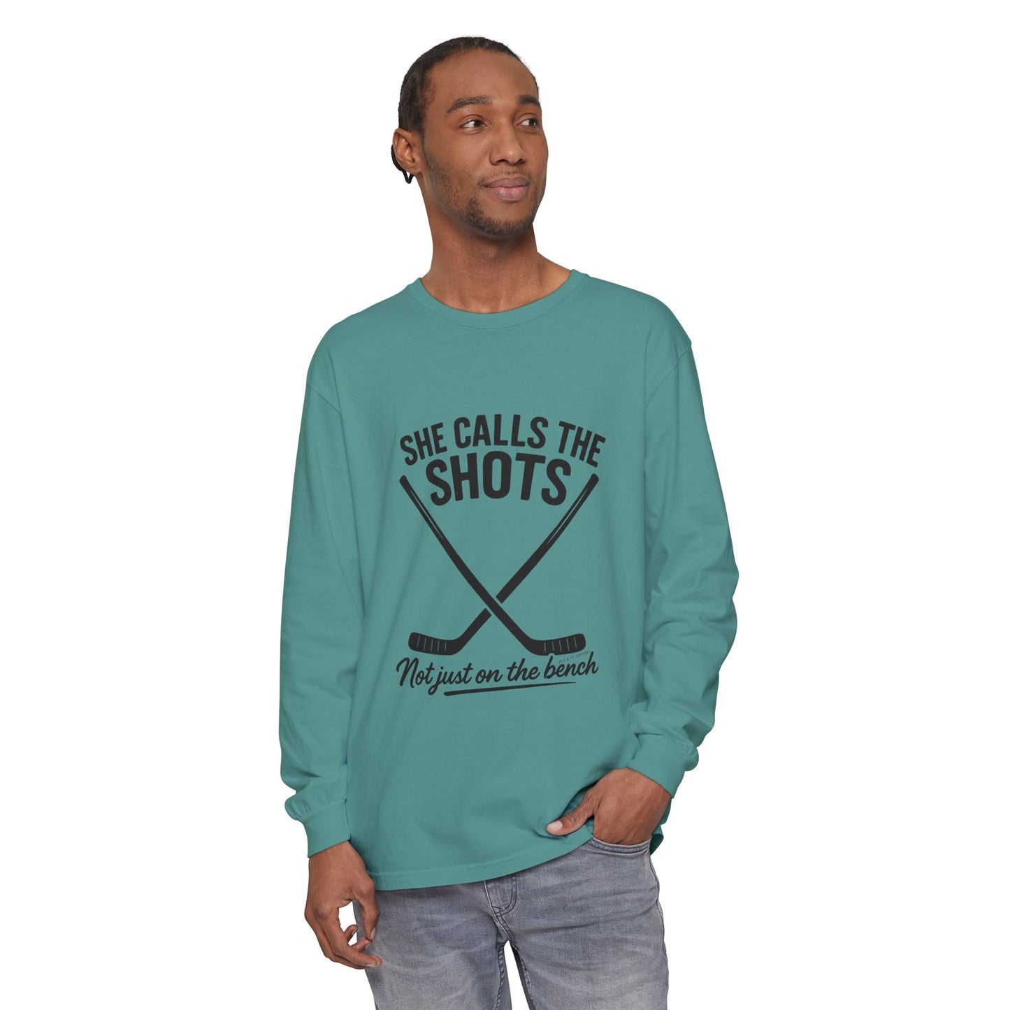Female Hockey Coach Long Sleeve Shirt - She Calls the Shots, Sports Apparel, Gift for Athletes
