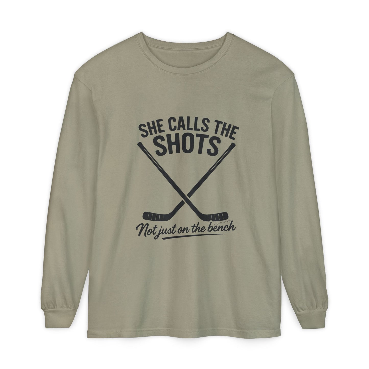 Female Hockey Coach Long Sleeve Shirt - She Calls the Shots, Sports Apparel, Gift for Athletes