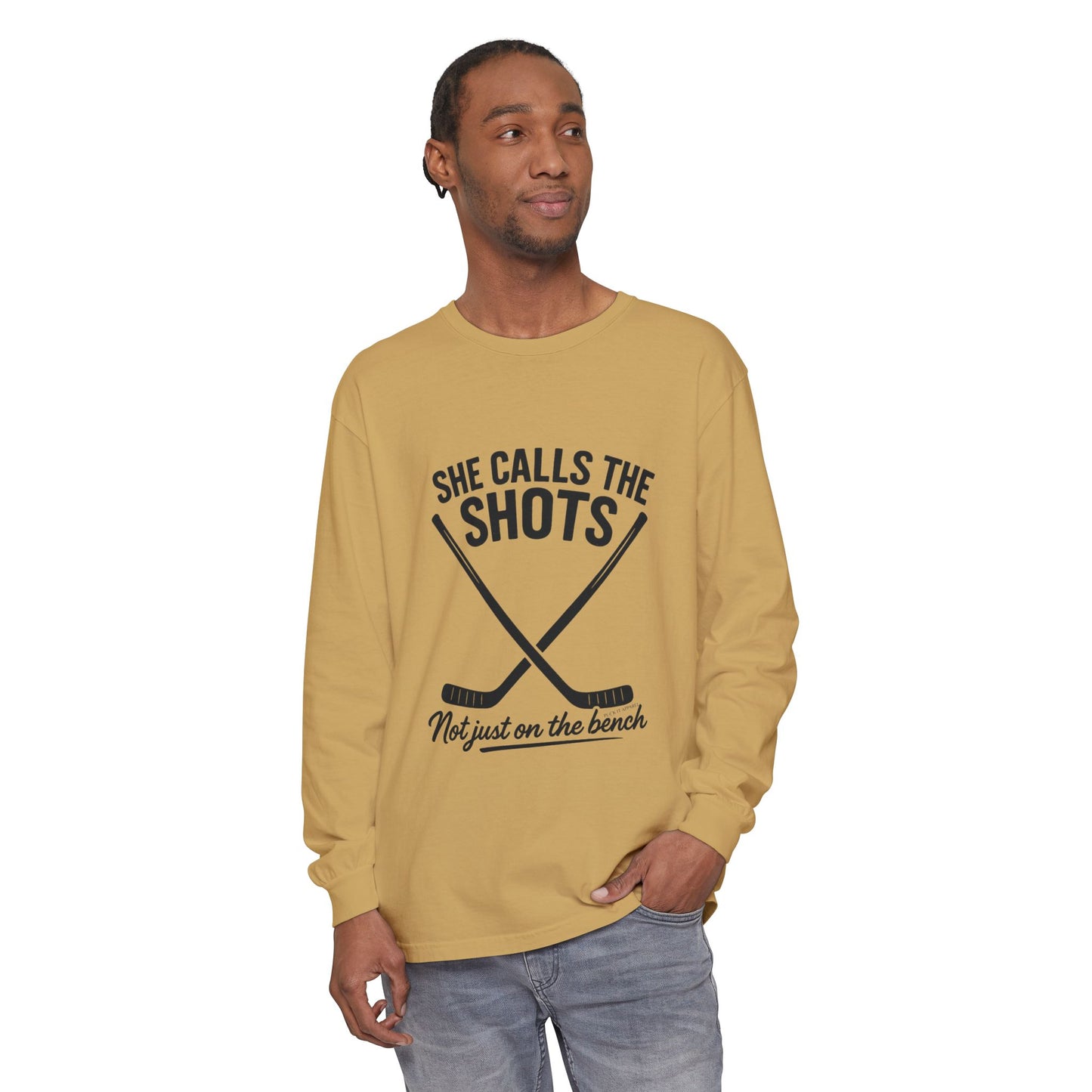 Female Hockey Coach Long Sleeve Shirt - She Calls the Shots, Sports Apparel, Gift for Athletes