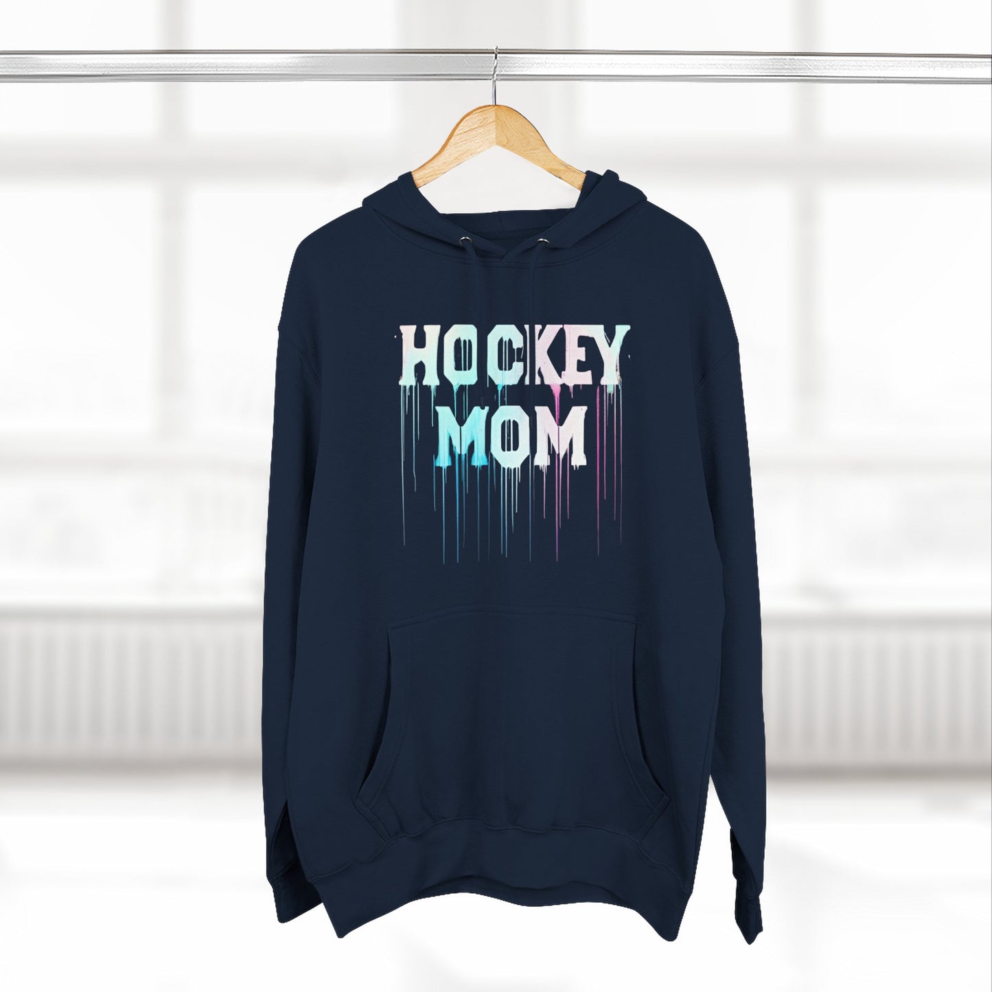 Lane Seven Hockey Mom Fleece Hoodie, Cozy Sweatshirt for Hockey Moms, Gift for Sports Enthusiasts, Winter Apparel, Perfect for Game Days