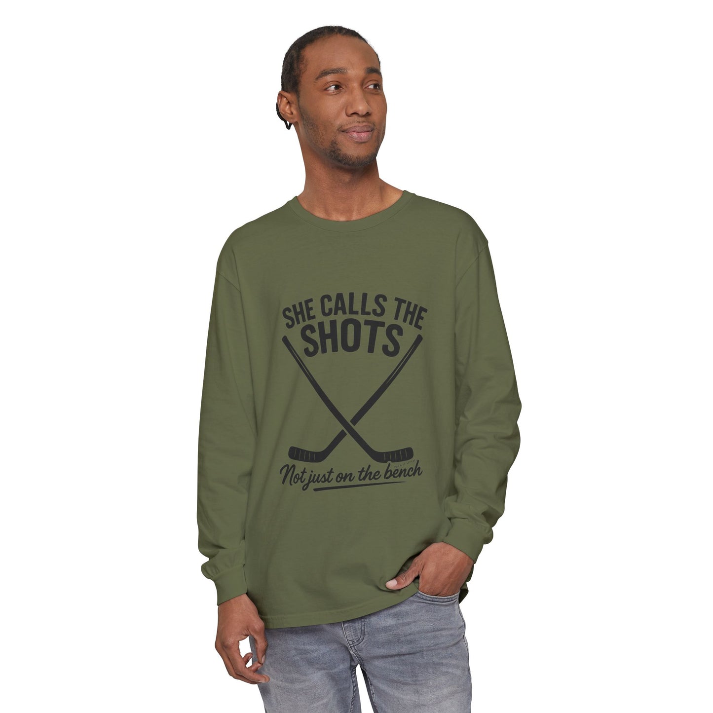 Female Hockey Coach Long Sleeve Shirt - She Calls the Shots, Sports Apparel, Gift for Athletes