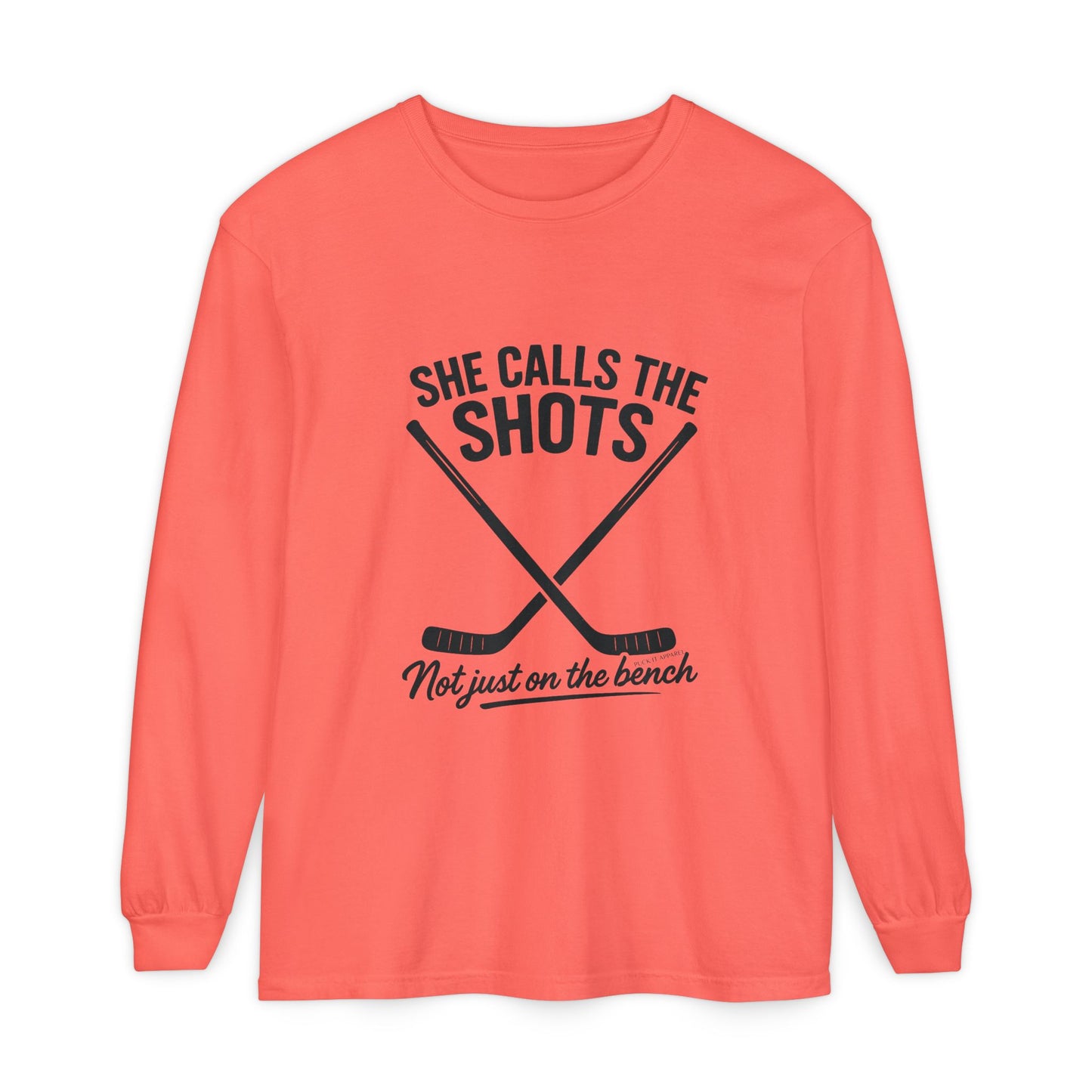 Female Hockey Coach Long Sleeve Shirt - She Calls the Shots, Sports Apparel, Gift for Athletes