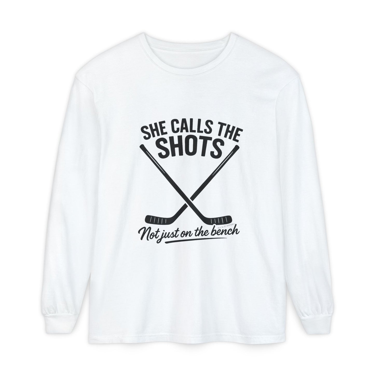 Female Hockey Coach Long Sleeve Shirt - She Calls the Shots, Sports Apparel, Gift for Athletes