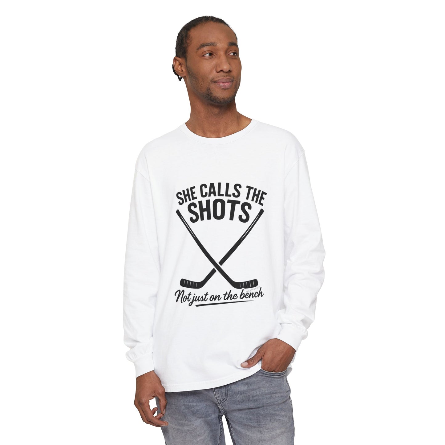 Female Hockey Coach Long Sleeve Shirt - She Calls the Shots, Sports Apparel, Gift for Athletes