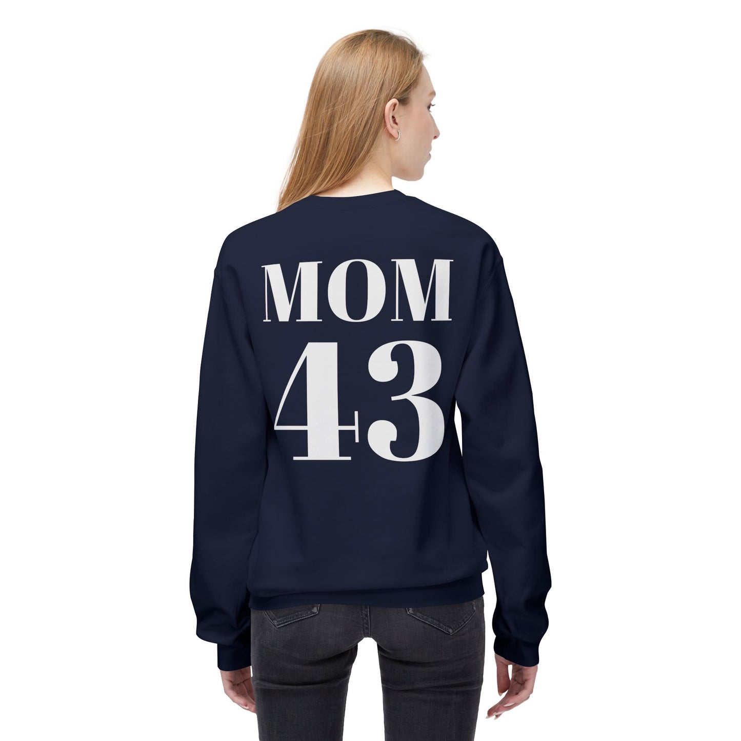 Predators Team Crewneck Sweatshirt — Piedmont 8U Navy (Back: MOM 43)