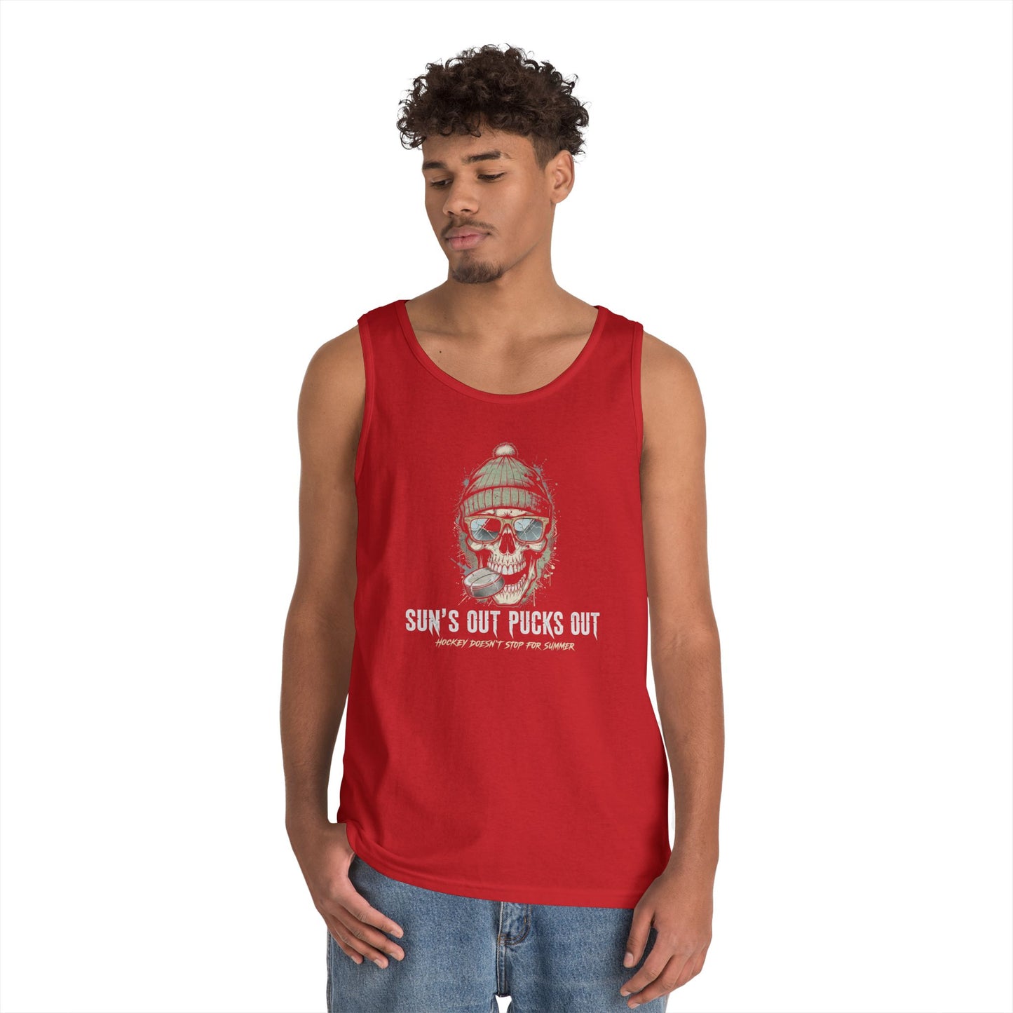 "Sun's Out Pucks Out" Hockey Summer Tee