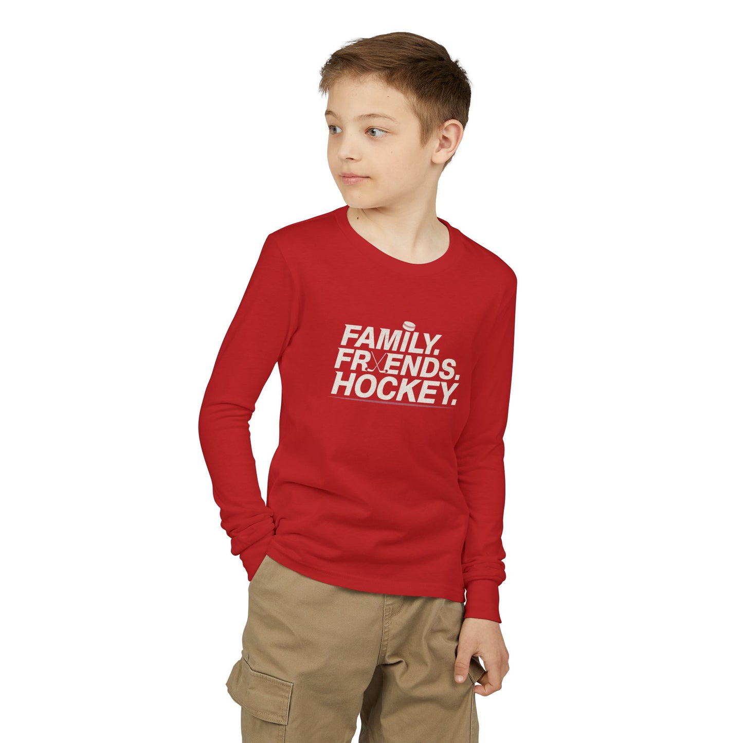 Family Friends Hockey Youth Long Sleeve Tee