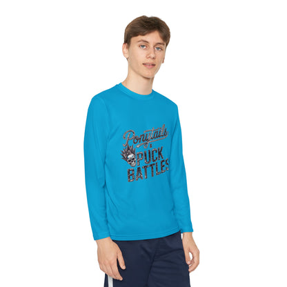 Ponytails & Puck Battles Youth Long Sleeve by Sport-Tek