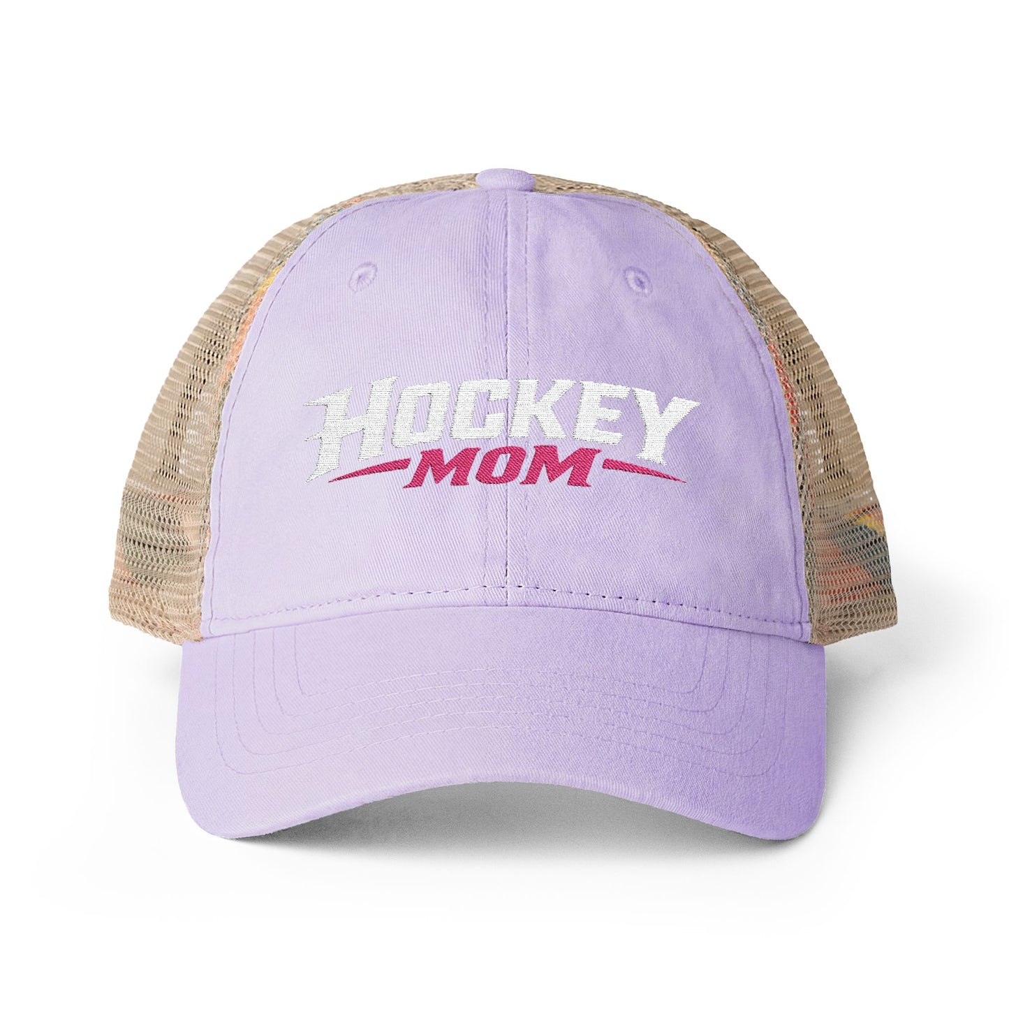Women's Washed Mesh-Back Personalized Hockey Mom Hat