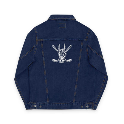 Hockey Mom Denim Jacket with Embroidery