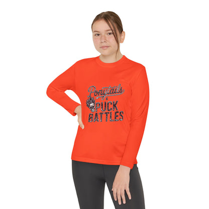 Ponytails & Puck Battles Youth Long Sleeve by Sport-Tek