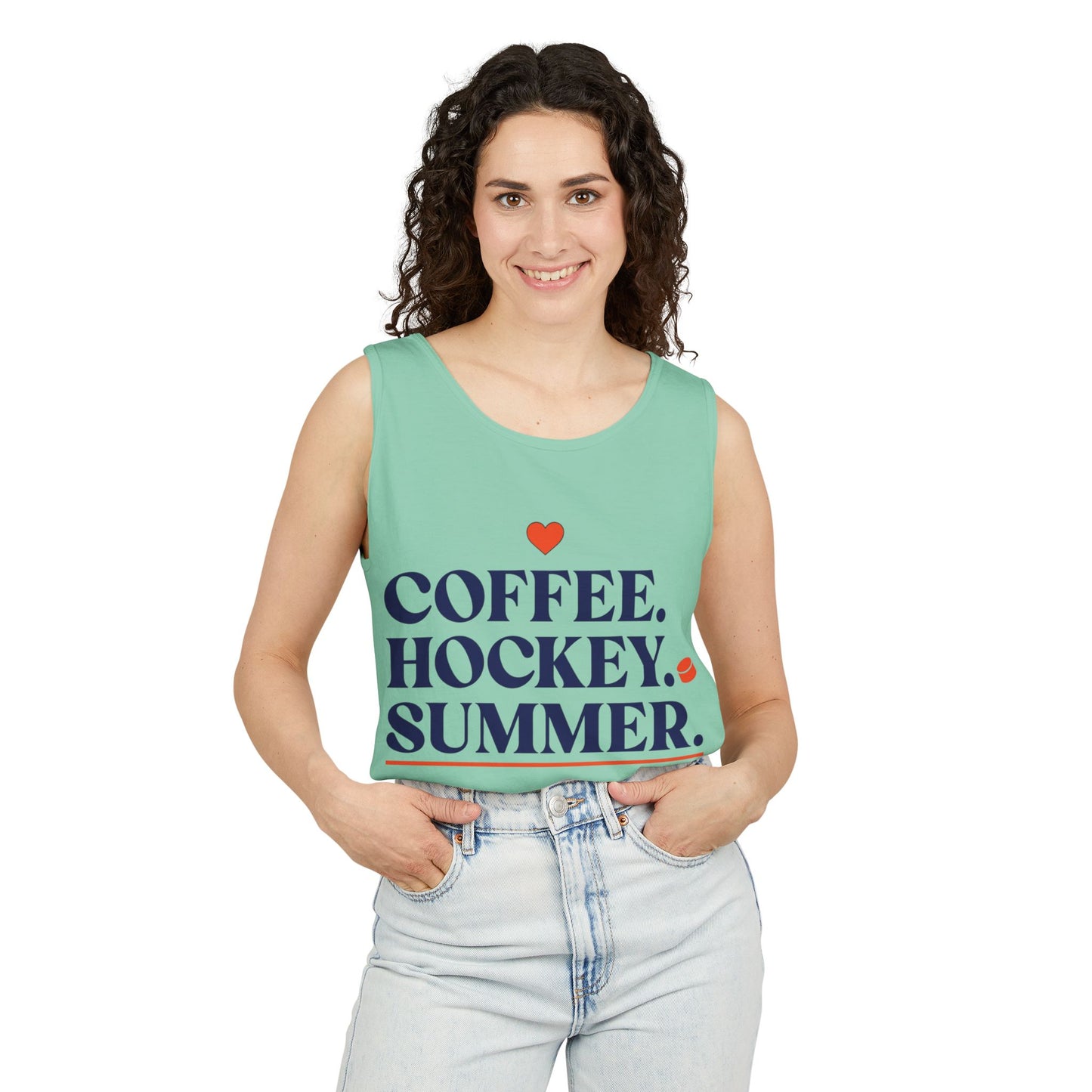 Coffee. Hockey. Summer. Tank Top