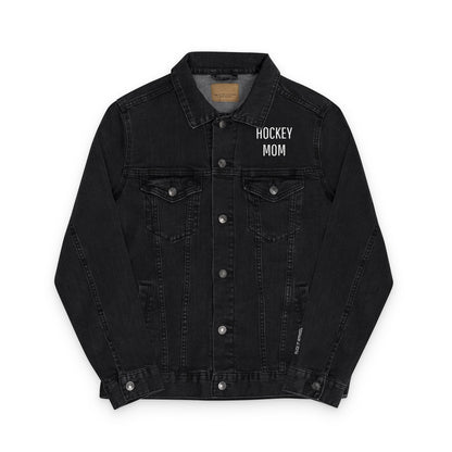 Hockey Mom Denim Jacket with Embroidery