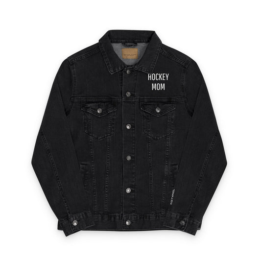 Hockey Mom Denim Jacket with Embroidery