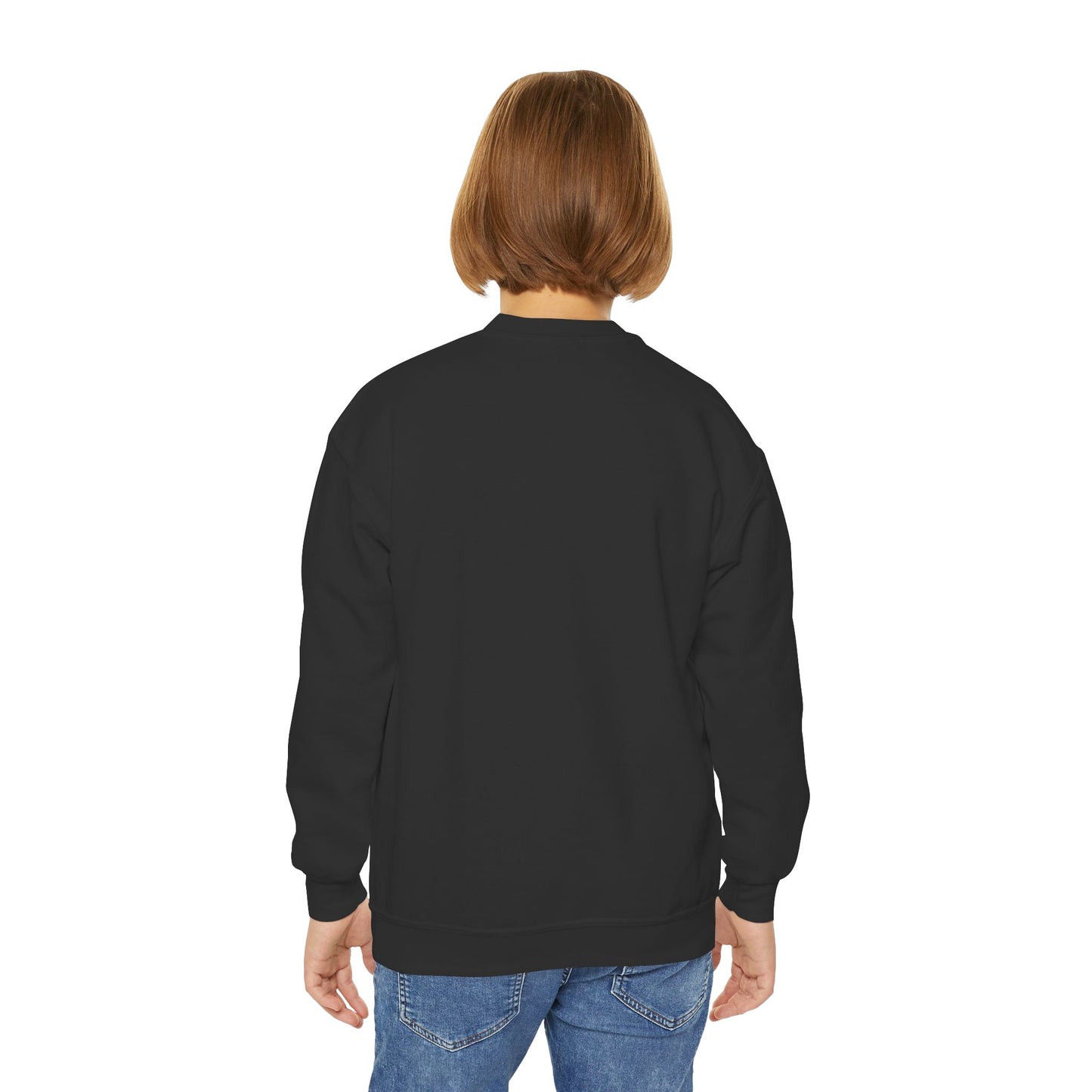 Youth Crewneck Sweatshirt — "Life Happens, Hockey Helps"