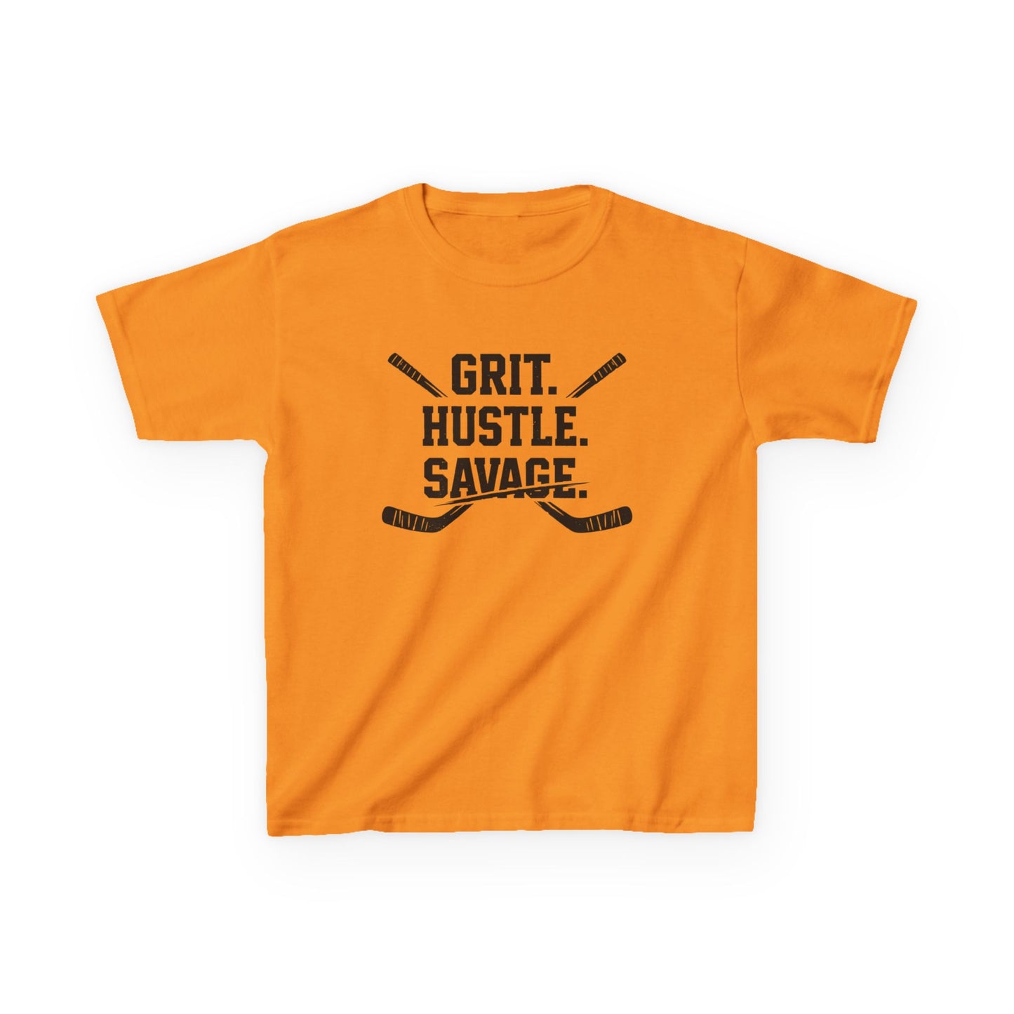Kids Hockey Tee — "Grit. Hustle. Savage."