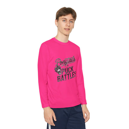 Ponytails & Puck Battles Youth Long Sleeve by Sport-Tek