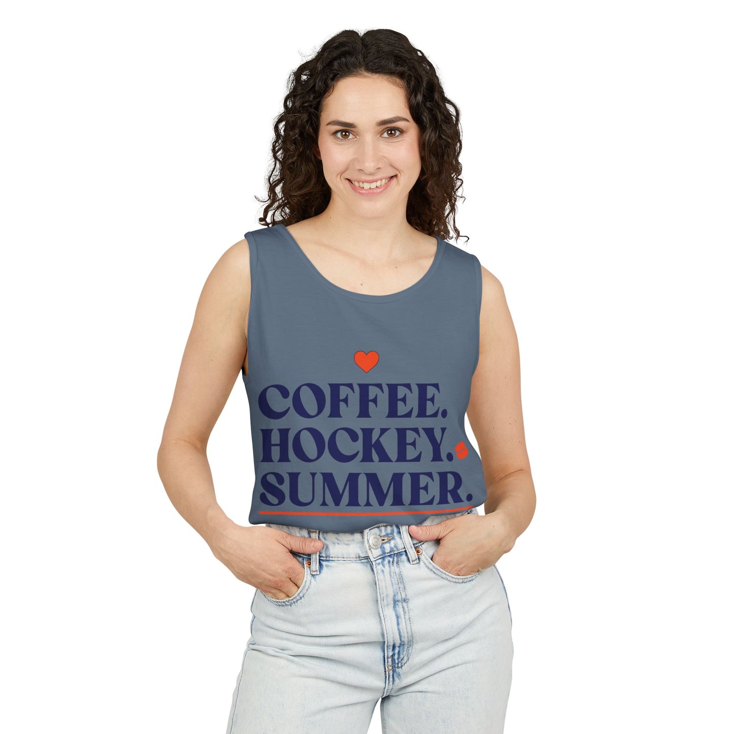 Coffee. Hockey. Summer. Tank Top