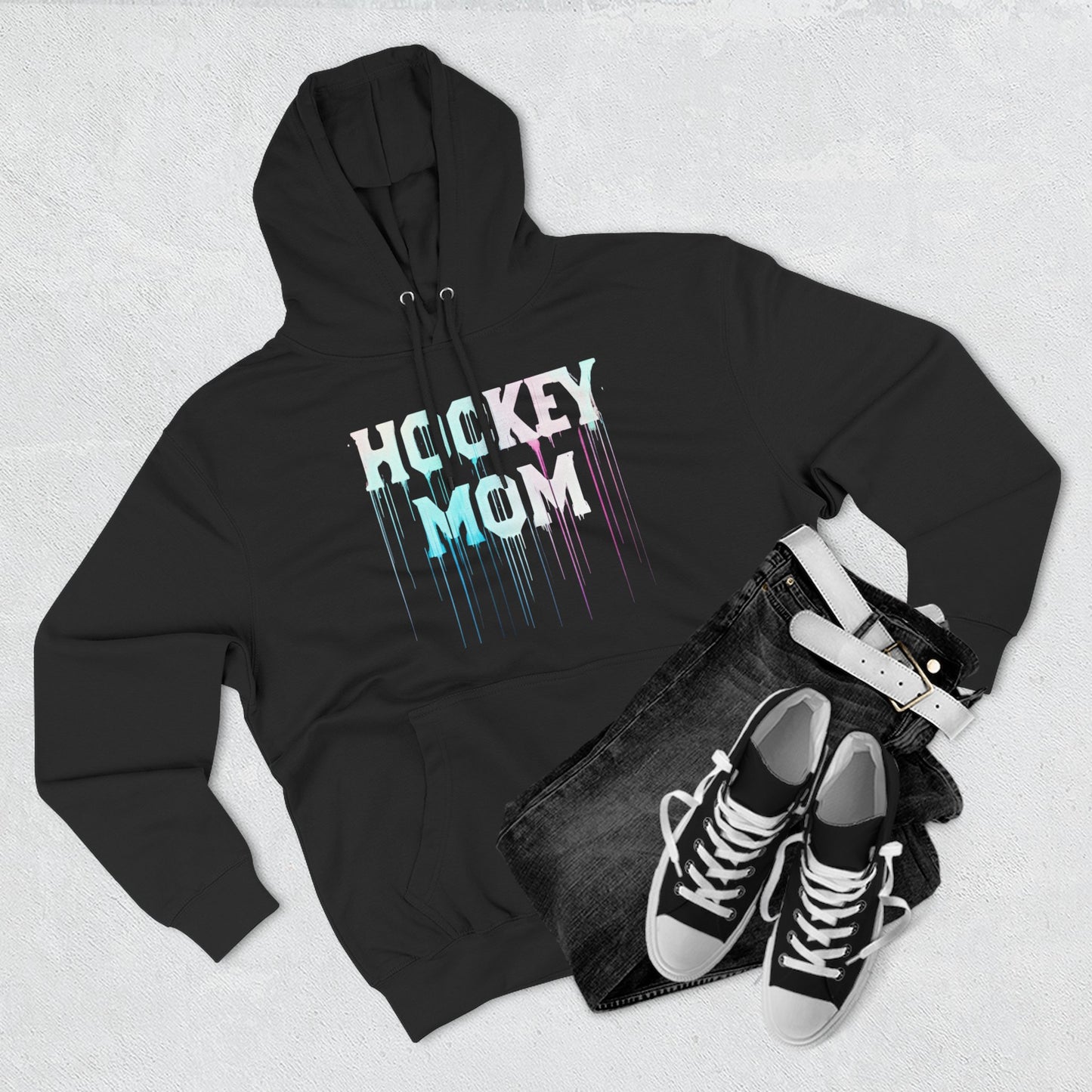 Lane Seven Hockey Mom Fleece Hoodie, Cozy Sweatshirt for Hockey Moms, Gift for Sports Enthusiasts, Winter Apparel, Perfect for Game Days