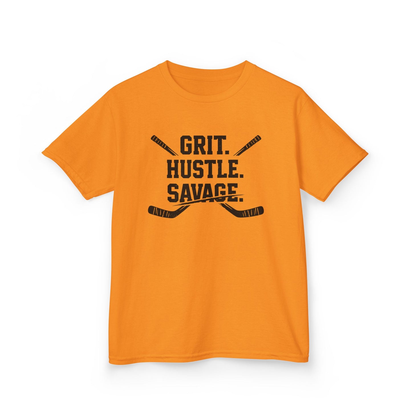 Kids Hockey Tee — "Grit. Hustle. Savage."